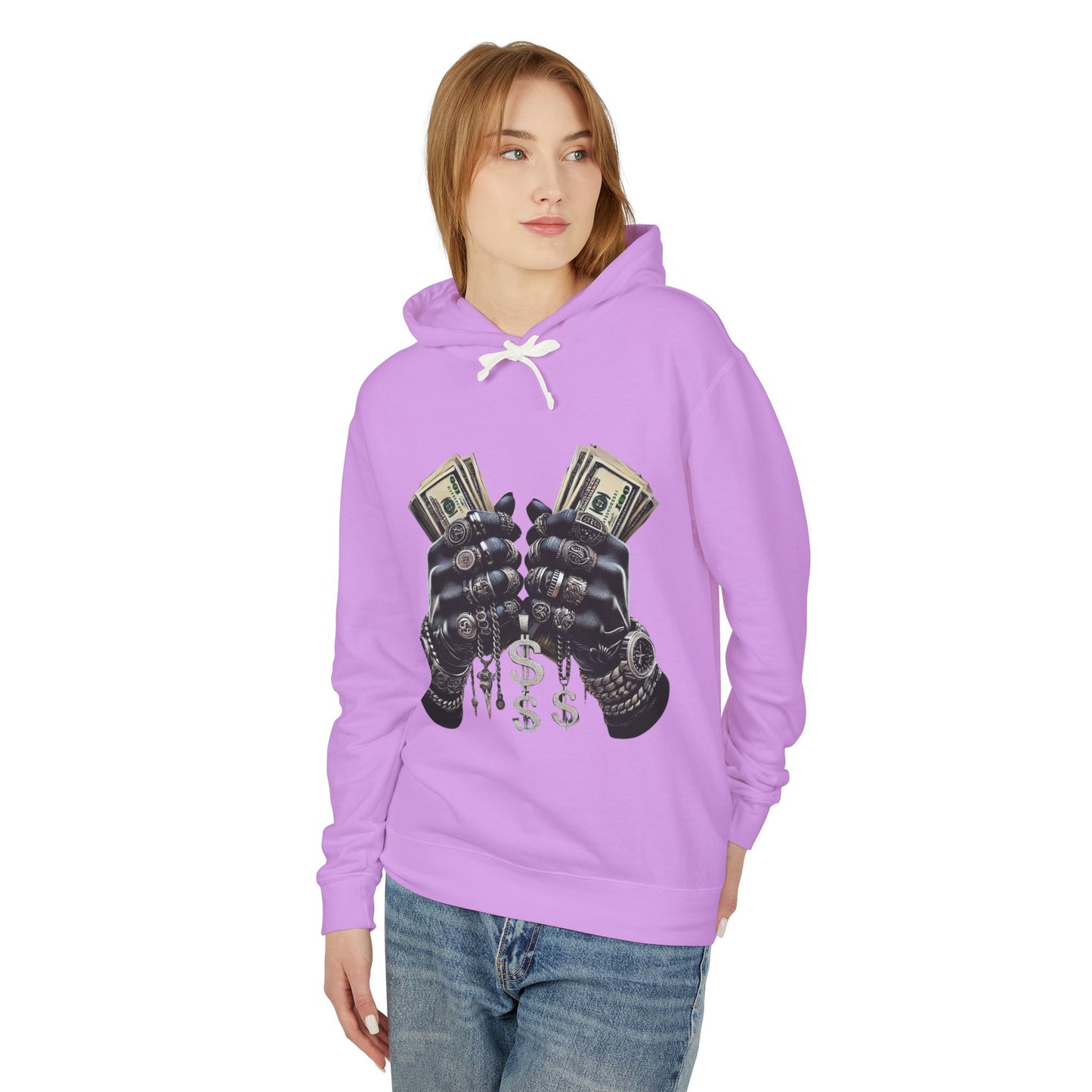 Money Moves Unisex Lightweight Hooded Sweatshirt, Casual Pullover, Streetwear, Unique Gift, Graphic Hoodie, Everyday Wear