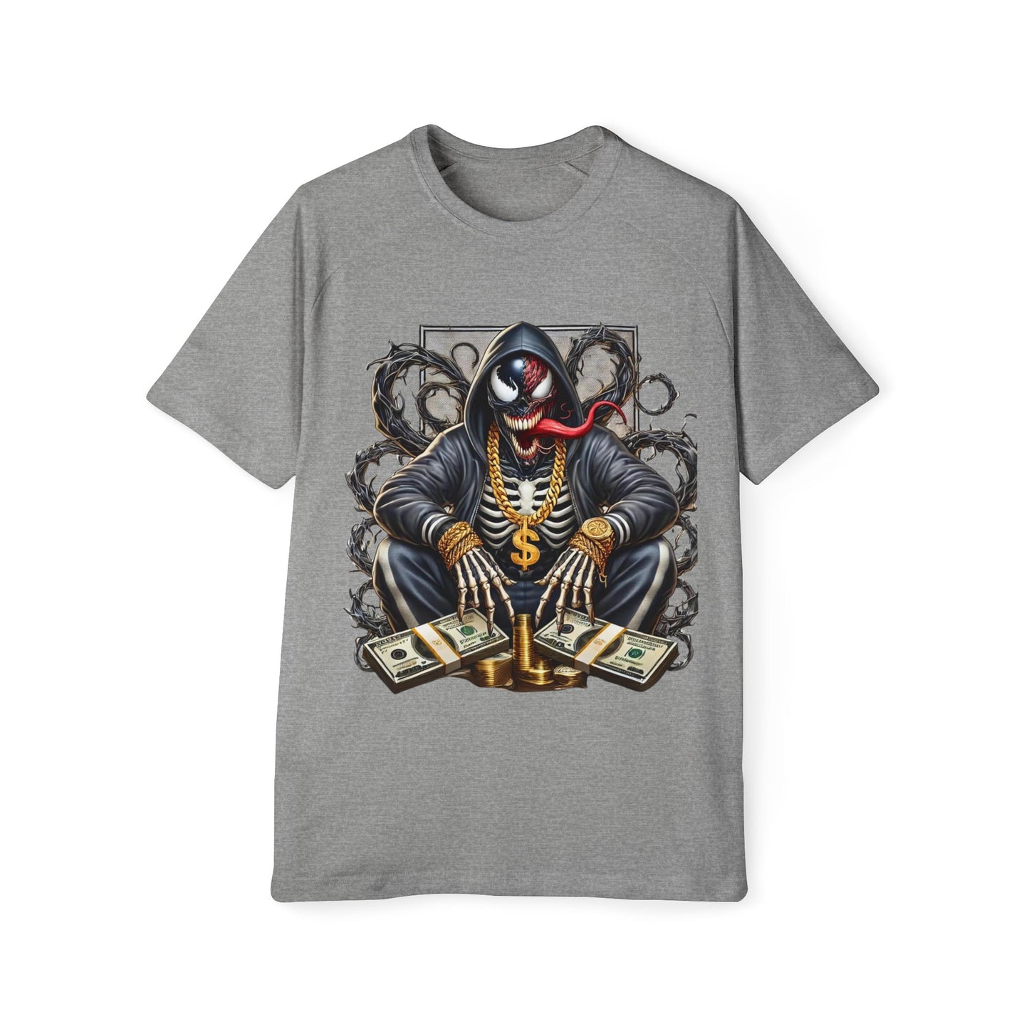 Urban Skeleton Graphic Tee, Edgy Streetwear Shirt, Cool Casual Top, Gift for Him, Skull Art T-Shirt