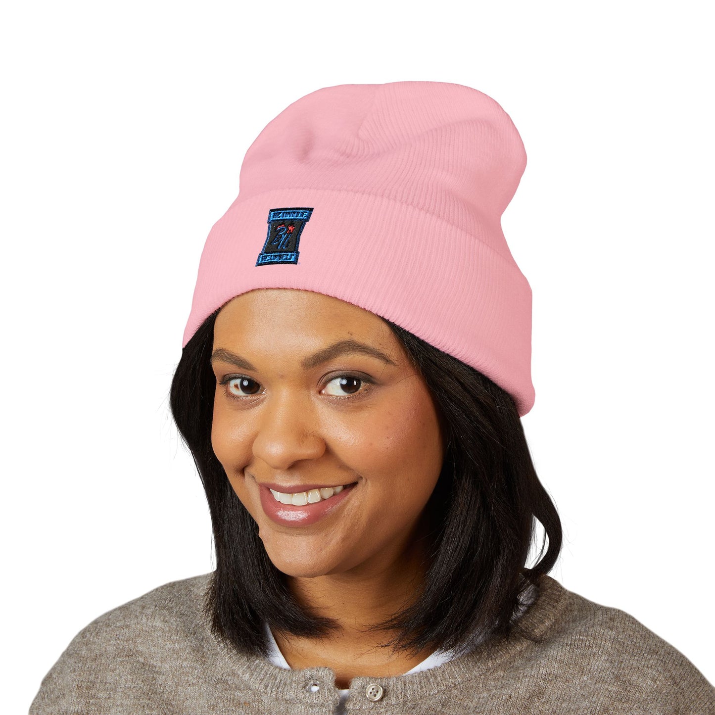 Embroidered 'Choose Joy' Cuffed Beanie — Classic Winter Knit Hat