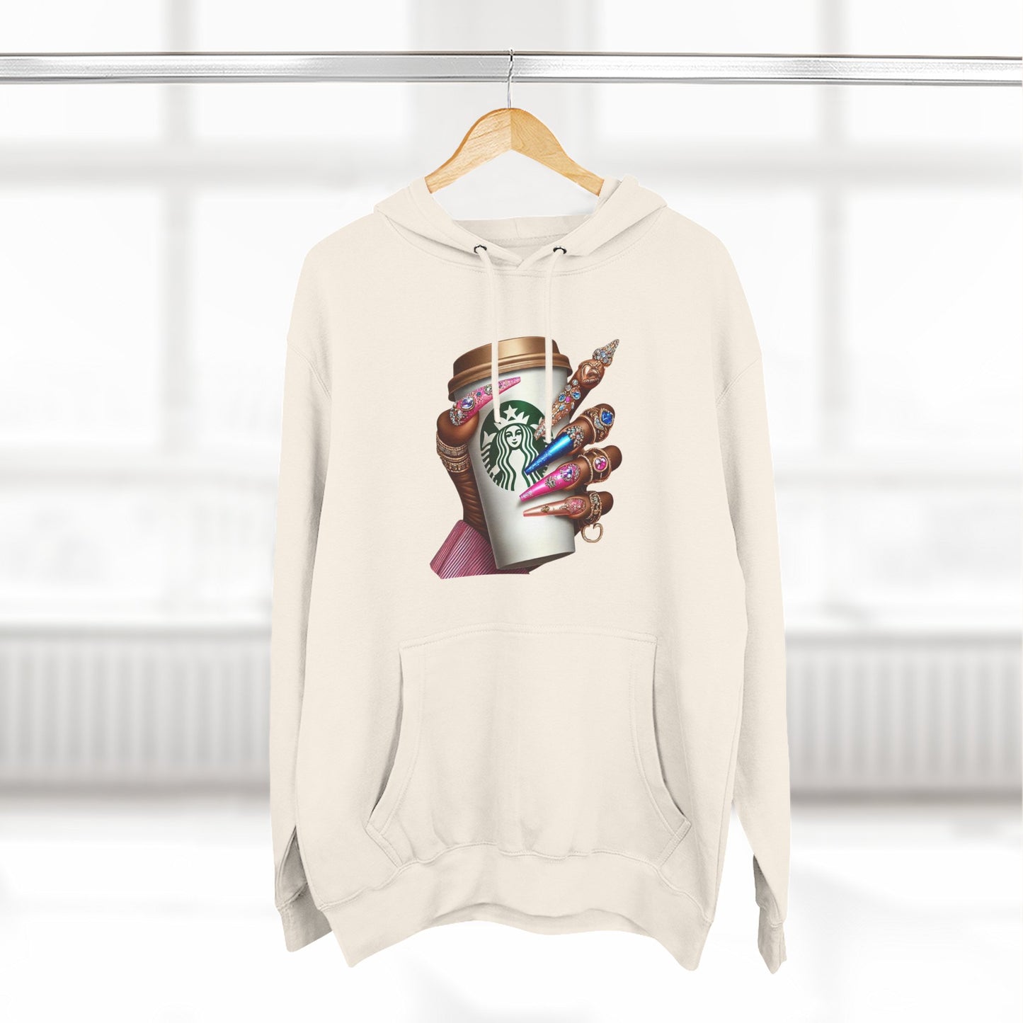 Artistic Coffee Lover's Fleece Hoodie