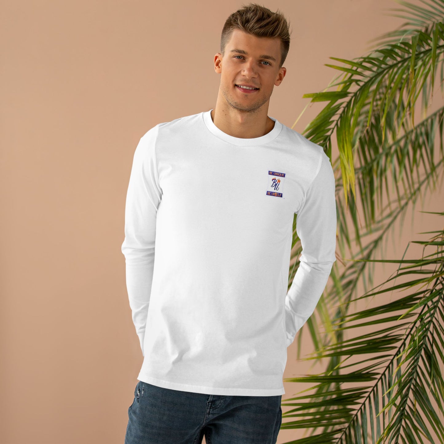 Stay Pawsitive Men's Longsleeve Tee, Dog Lover's Shirt, Gift for Pet Owners, Cute Animal Shirt, Casual Everyday Wear