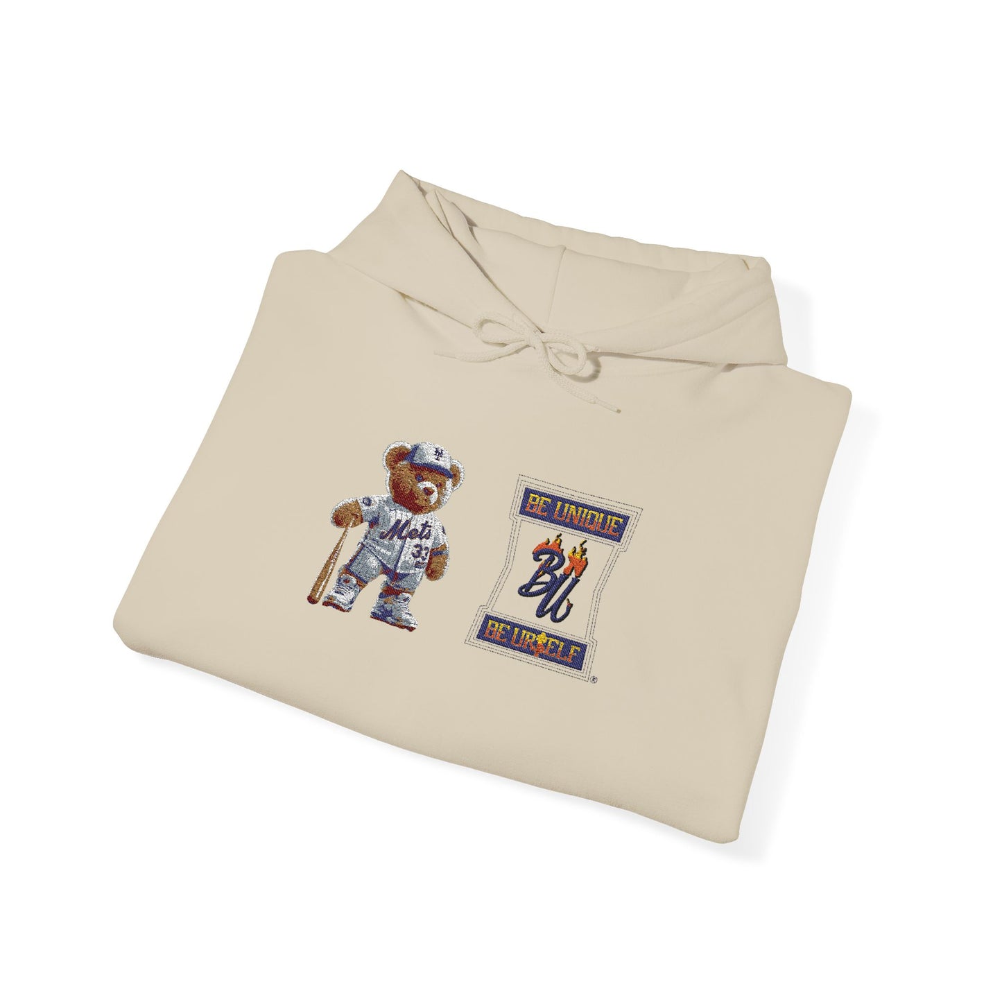 Space Bear Graphic Hoodie — Retro Astronaut Teddy Patch Sweatshirt