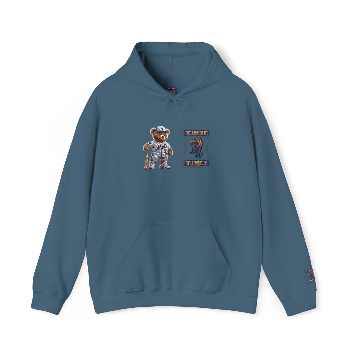 Space Bear Graphic Hoodie — Retro Astronaut Teddy Patch Sweatshirt