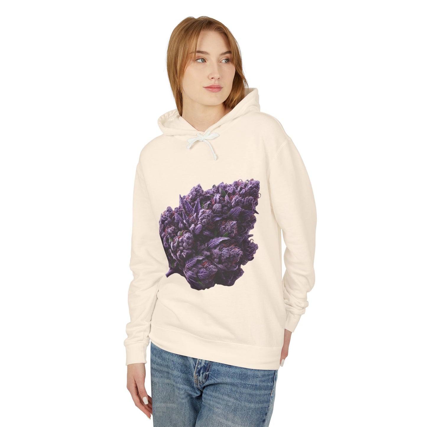 Botanical Purple Flower Hoodie, Unisex Lightweight Sweatshirt, Cozy Casual Wear, Nature Lover Gift, Spring Fashion, Eco-Friendly Apparel