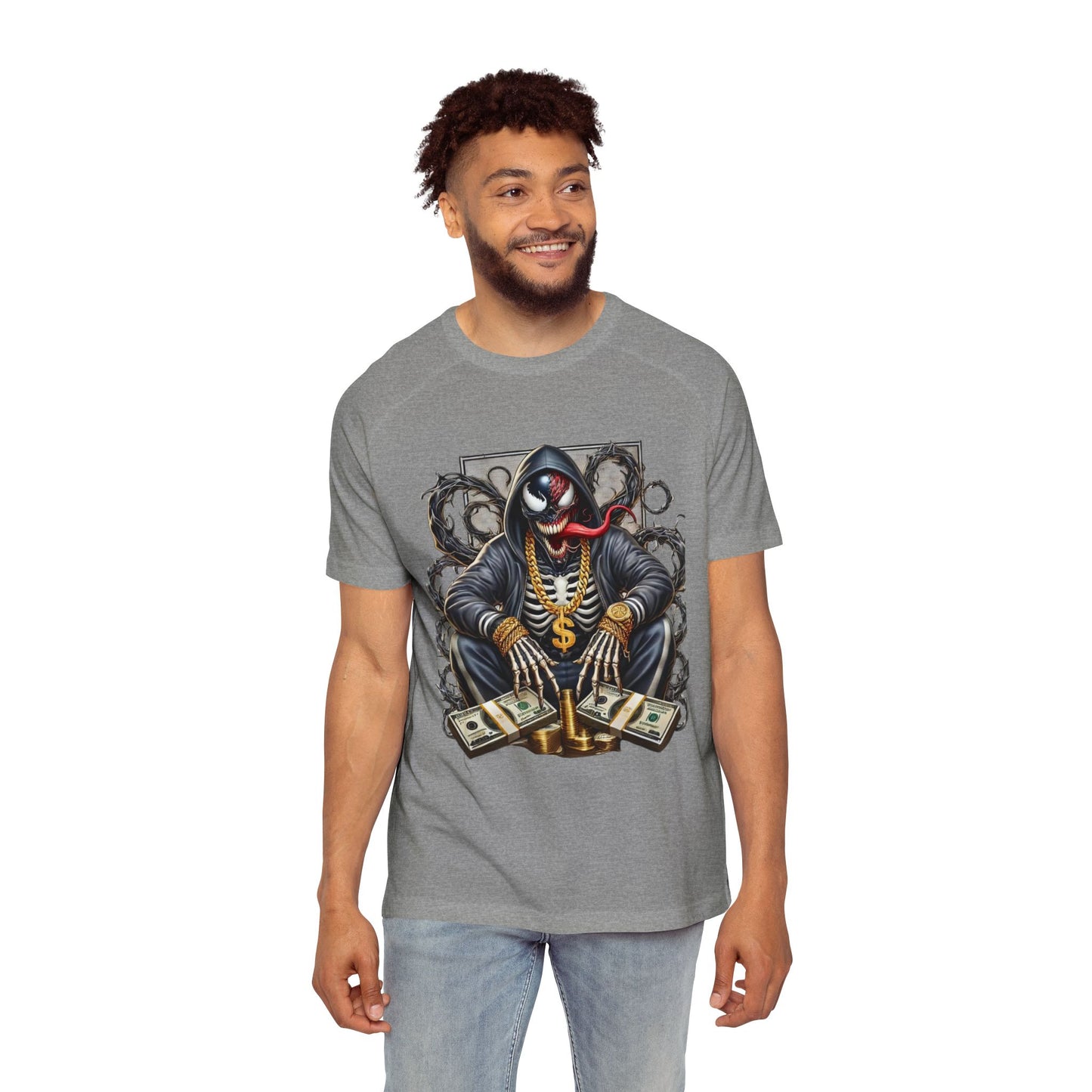 Urban Skeleton Graphic Tee, Edgy Streetwear Shirt, Cool Casual Top, Gift for Him, Skull Art T-Shirt
