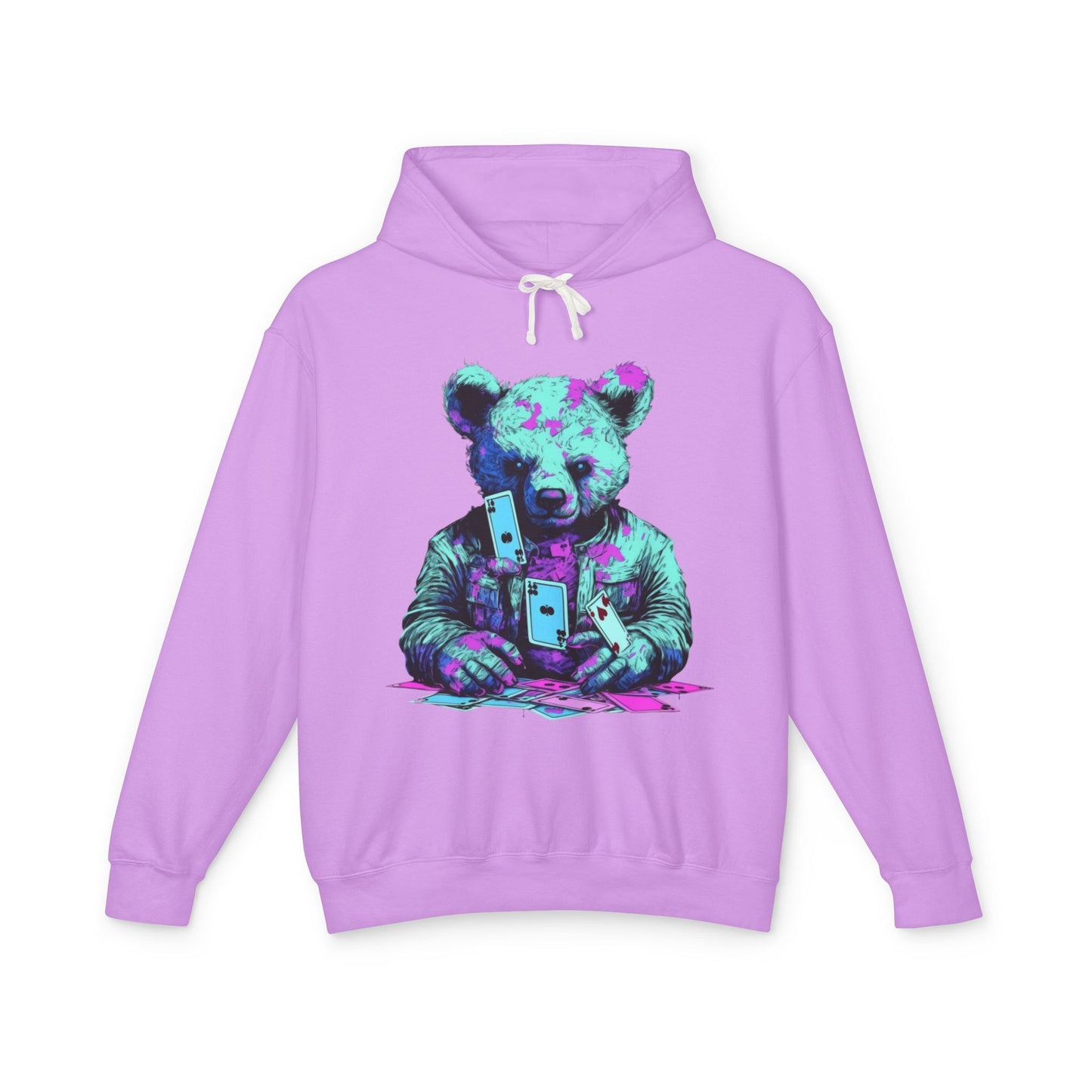 Colorful Bear Graphic Hoodie for Trendy Casual Wear