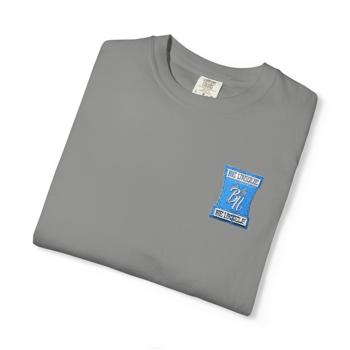Blue Floral Bear Graphic T-Shirt — Chest & Sleeve Print