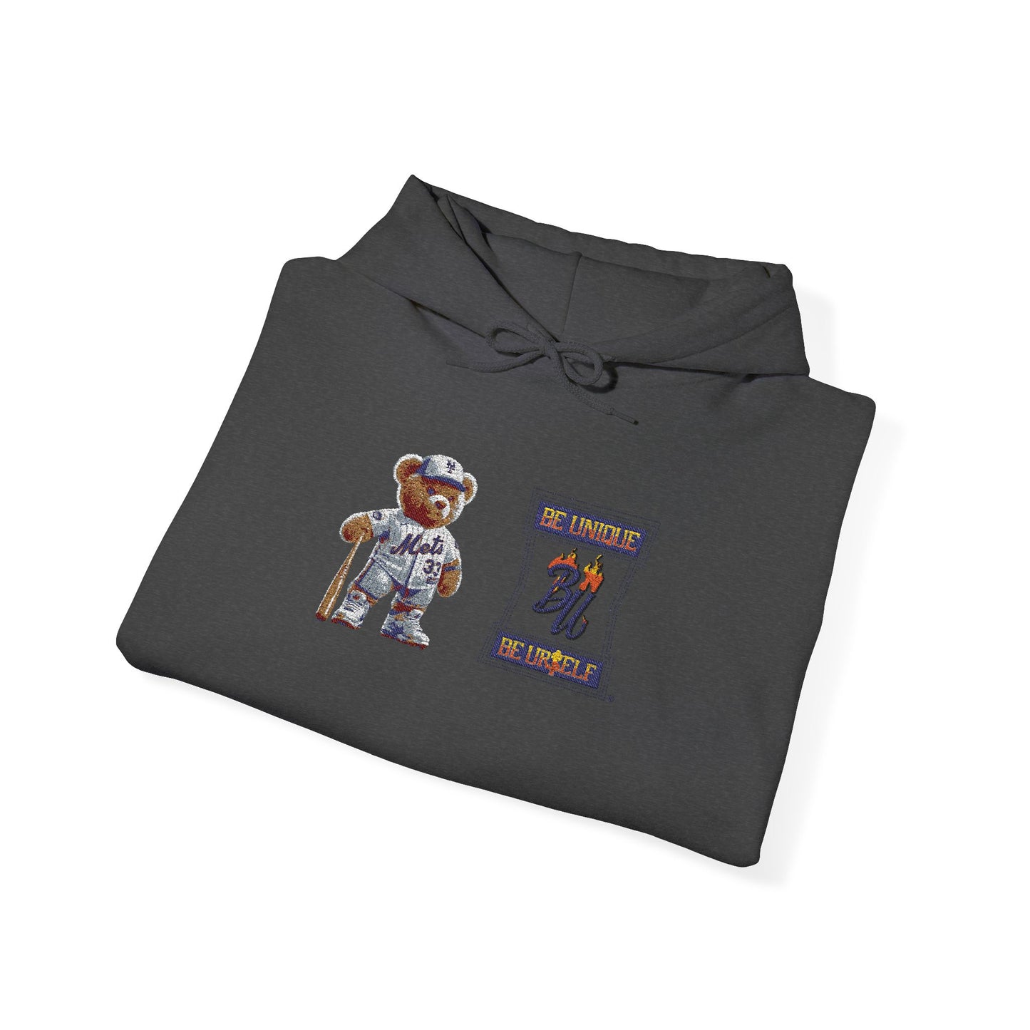 Space Bear Graphic Hoodie — Retro Astronaut Teddy Patch Sweatshirt