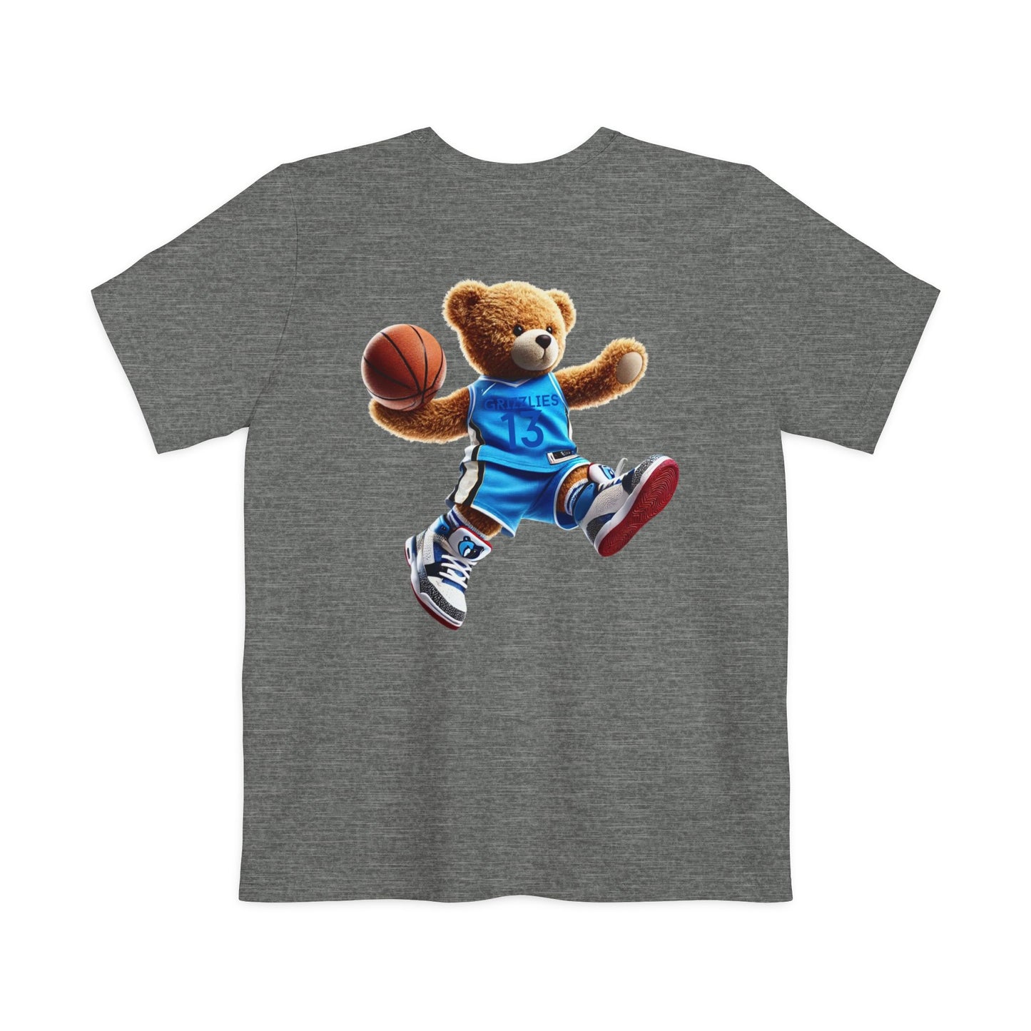 Fun Basketball Bear Pocket T-shirt, Casual Tee for Sports Lovers, Gifts for Him, Unisex Streetwear, Summer Essentials