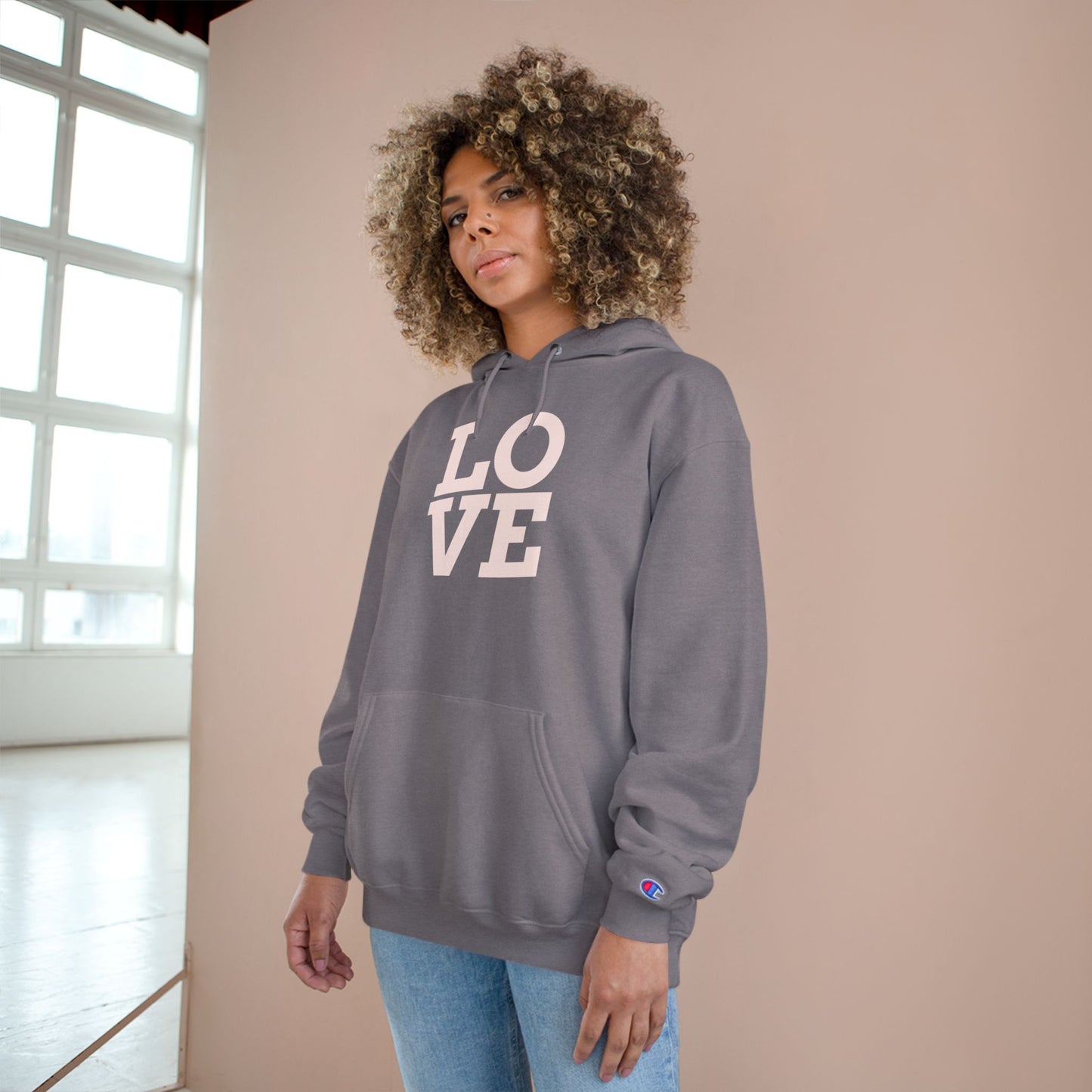 Champion Hoodie with Love & Be Unique Designs | Trendy Unisex Apparel | Perfect for Everyday Wear, Casual Outings, Gift Ideas