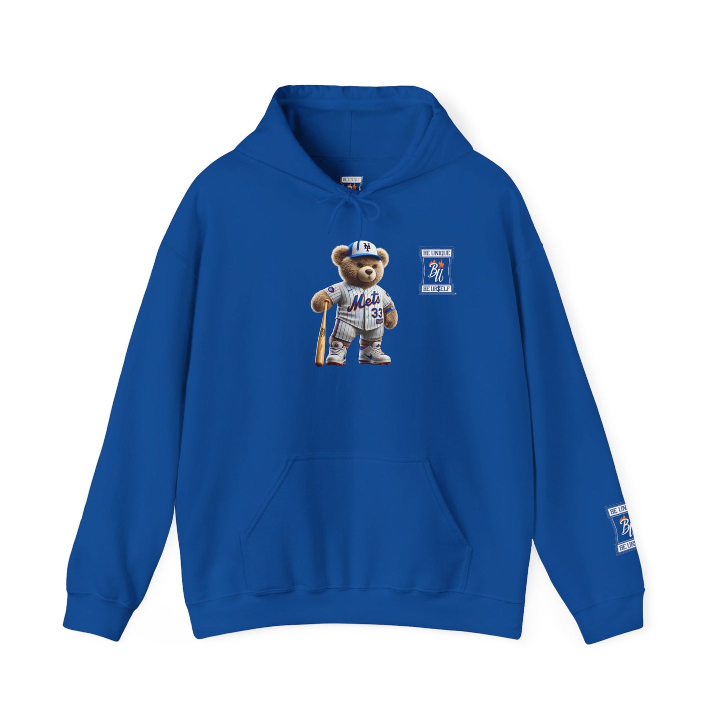 Baseball Teddy Hoodie — Cute Mets Bear Sweatshirt, Fan Gift