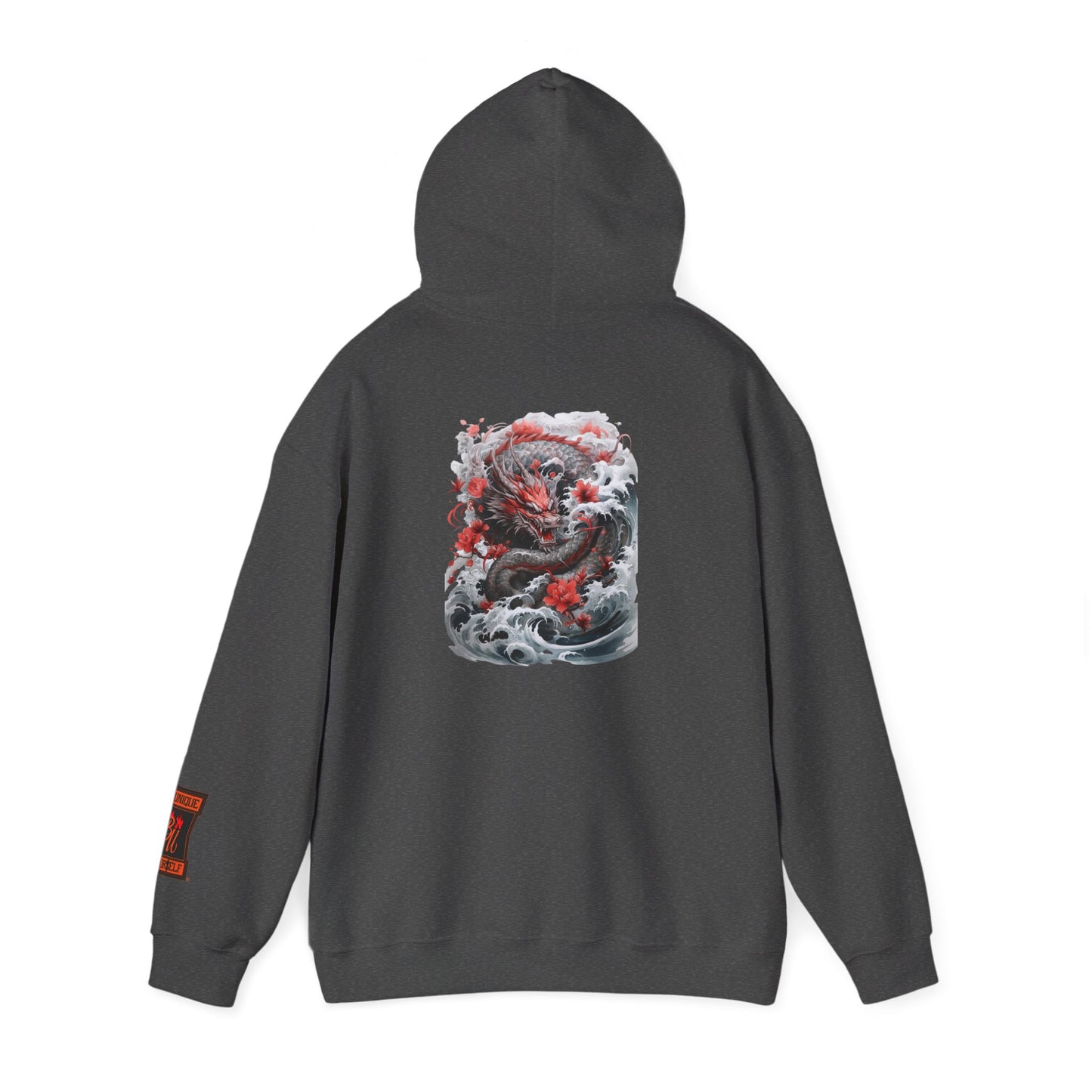 Dragon Wave Hoodie — Japanese Ink Koi Dragon Graphic Hooded Sweatshirt