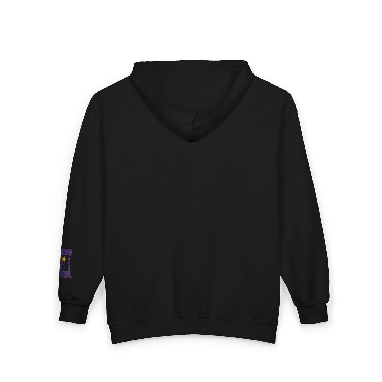 Tarot Cat Zip Hoodie — "The High Priestess" Minimal Chest & Sleeve Design