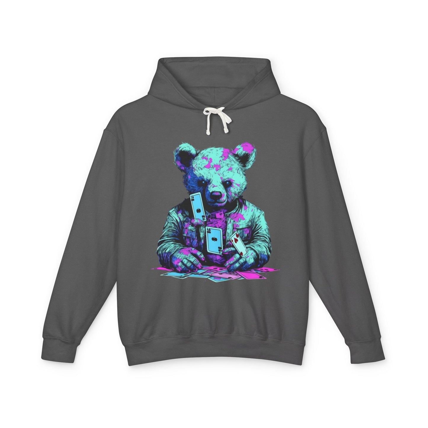 Colorful Bear Graphic Hoodie for Trendy Casual Wear