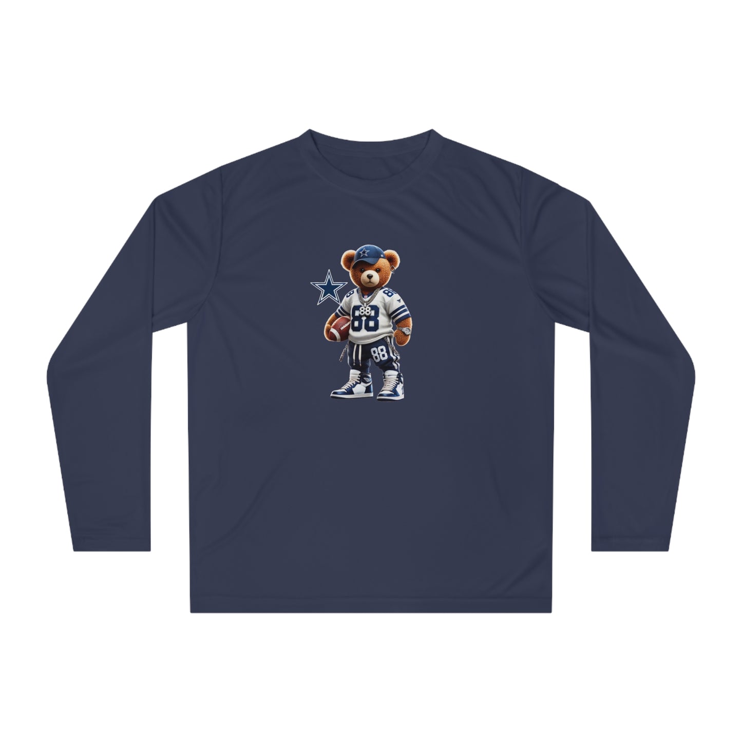 Sporty Bear Long Sleeve Shirt - Unisex Performance Tee for Fans, Gym Wear, Gift for Sports Lovers, Casual Athleisure Top