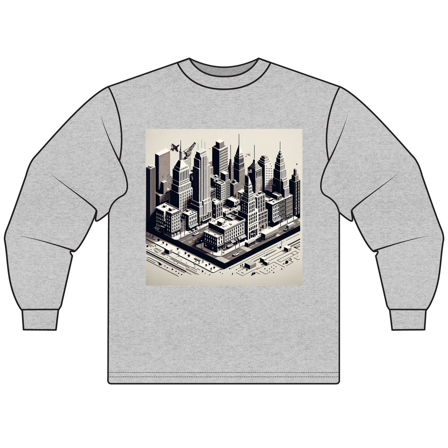 Urban Grit Unisex Long Sleeve T-Shirt, Graphic Tee for City Lovers, Unique Apparel, Gift for Him/Her, Stylish Streetwear