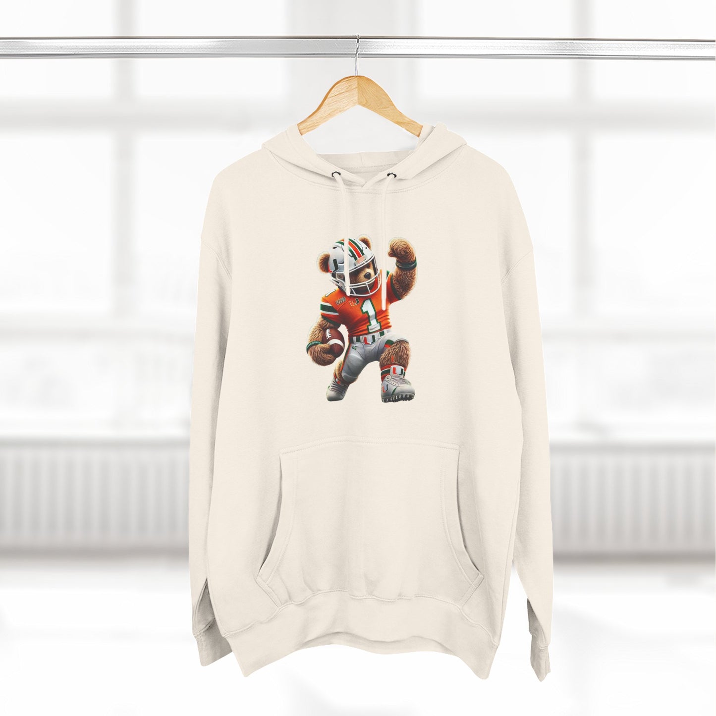 Sporty Three-Panel Fleece Hoodie, Unique Hooded Sweatshirt, Casual Fall Wear, Gift for Sports Fans, Comfortable Activewear