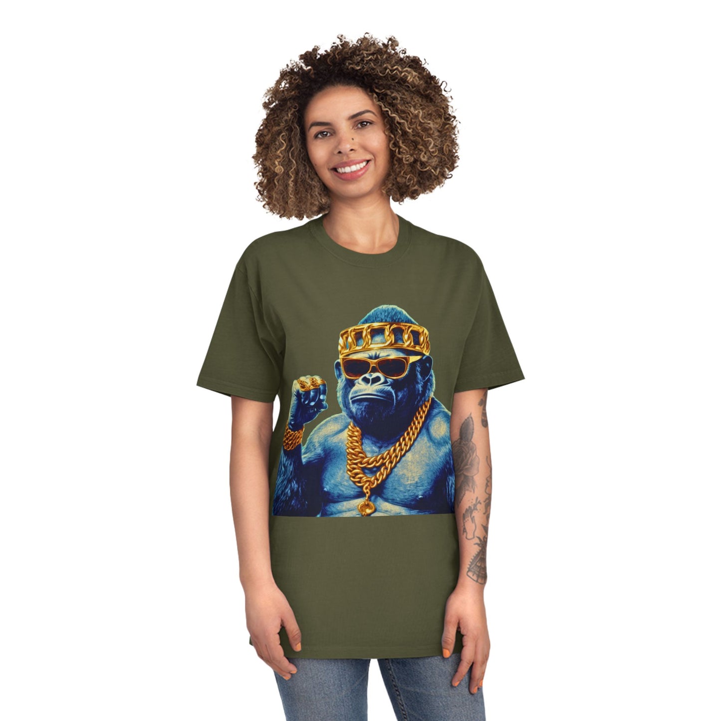 Cool Gorilla Graphic Tee, Casual Faded Shirt, Unisex Streetwear, Gift for Animal Lovers, Trendy Vintage Style