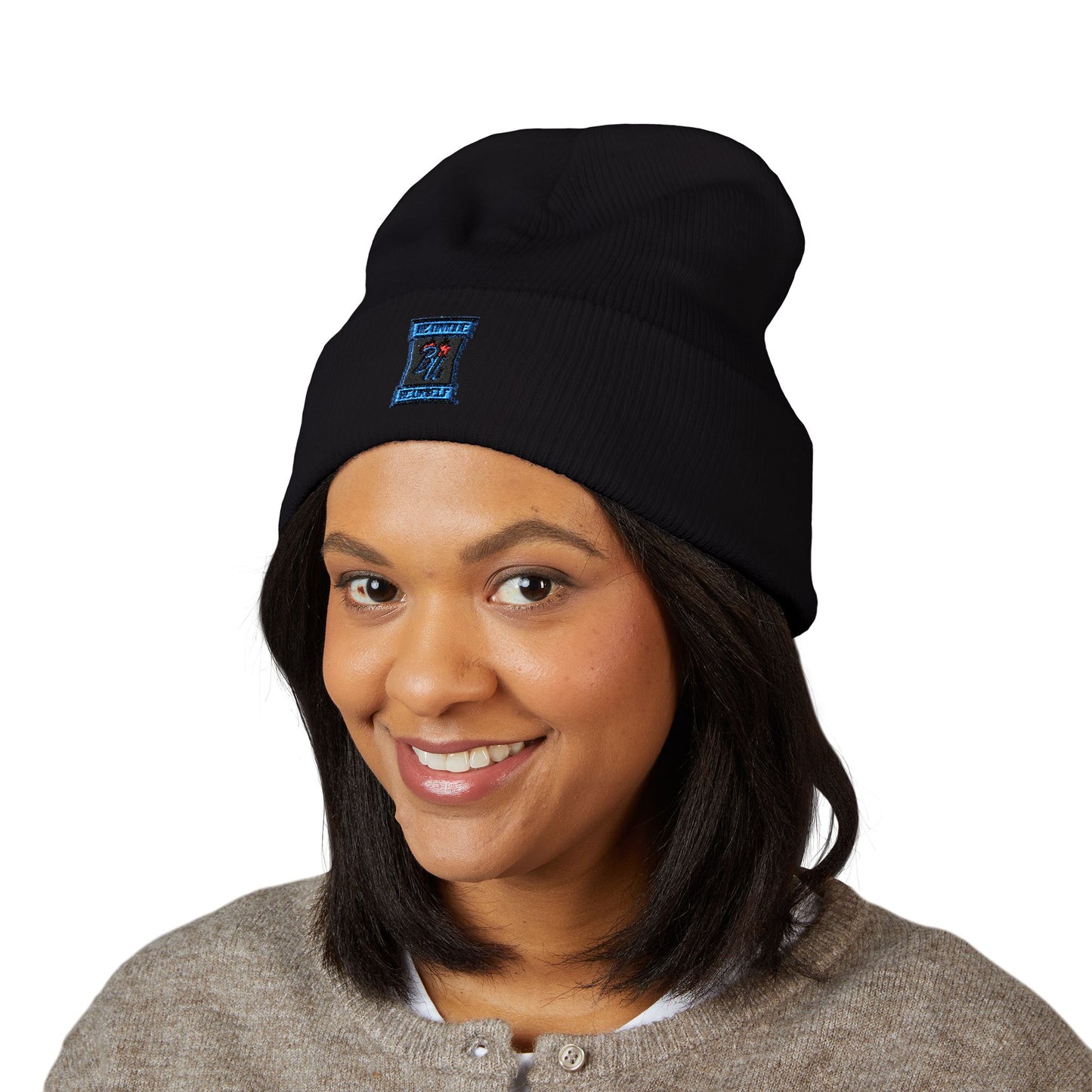 Embroidered 'Choose Joy' Cuffed Beanie — Classic Winter Knit Hat