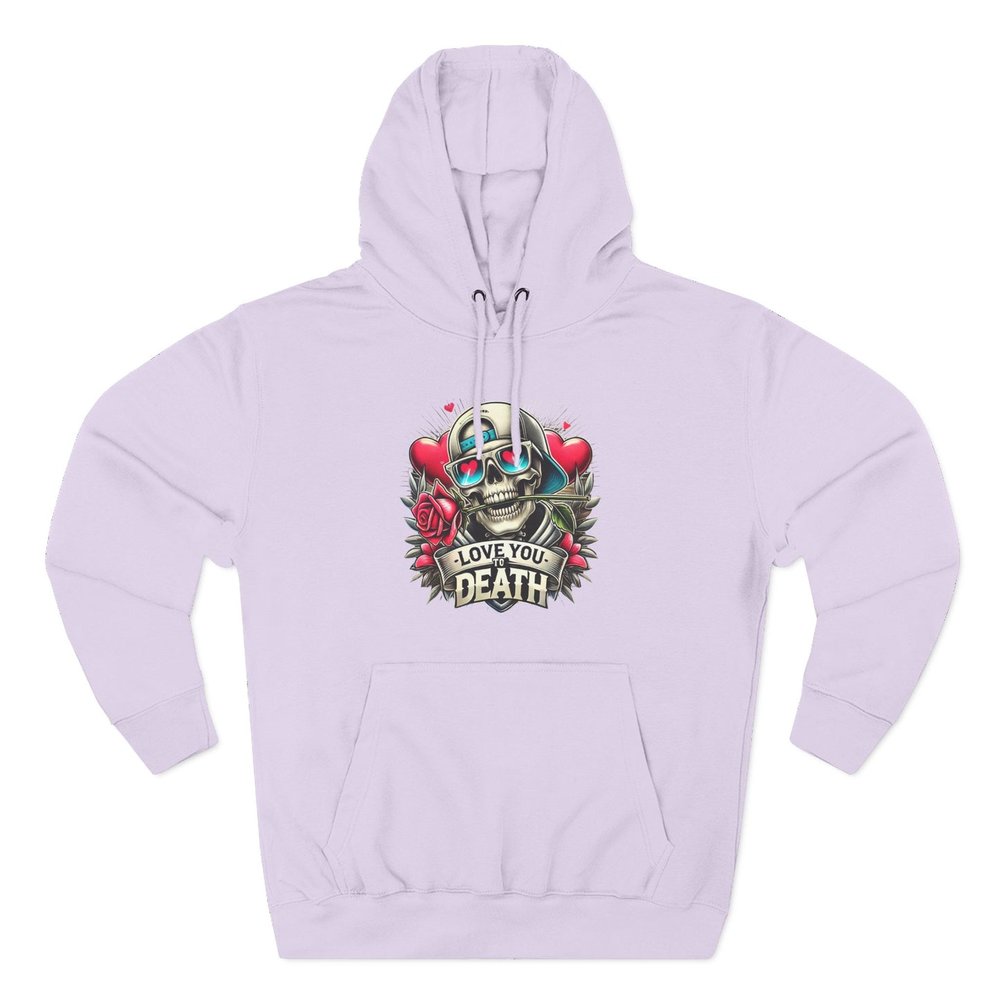Gothic Love Death Hoodie - Three-Panel Fleece Sweatshirt