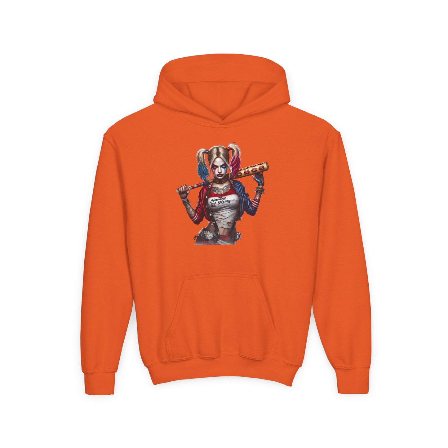 Harley Quinn Inspired Youth Hoodie, Be Unique Be Yourself Sweatshirt, Comic-Con Apparel, Kids Gift, Movie Fan Hoodie