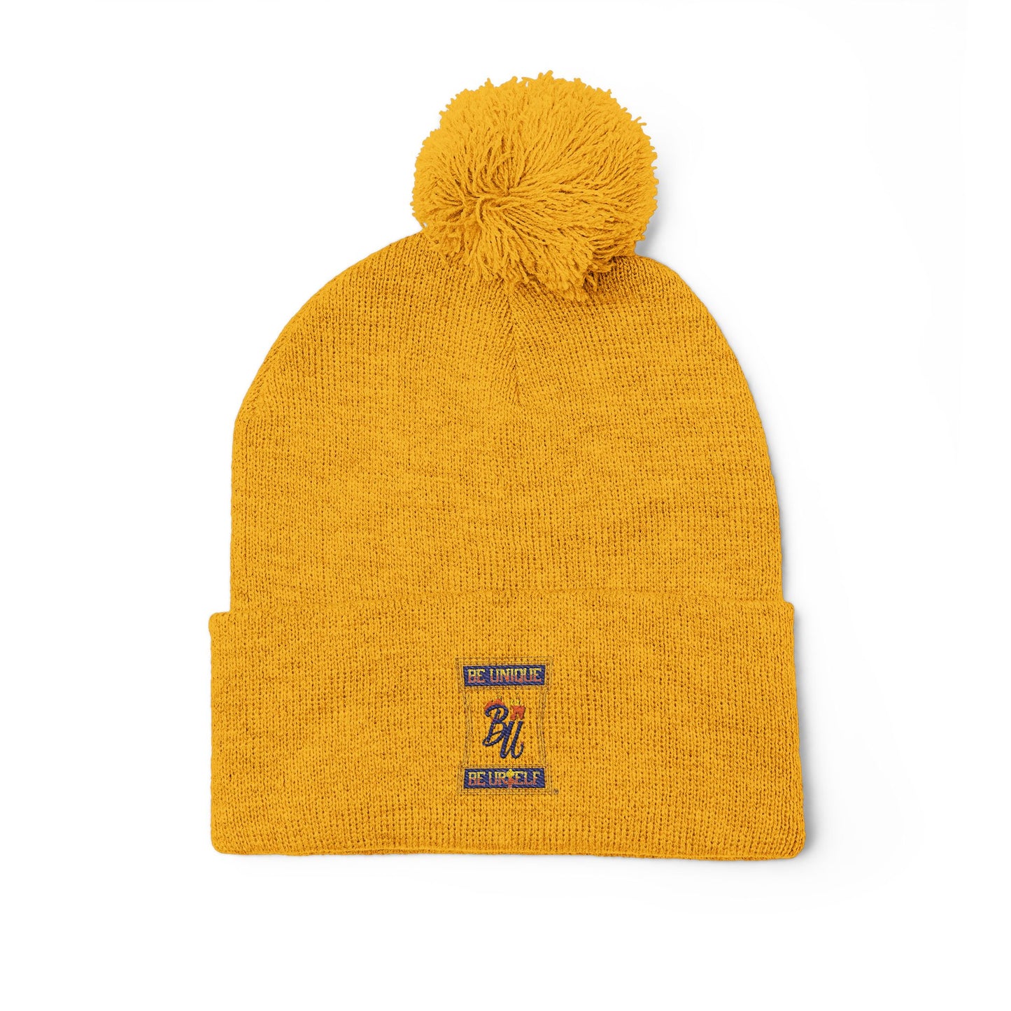 Cozy Pom-Pom Knit Cap with Unique Embroidery, Winter Hat, Beanie for Men & Women, Gift for Him/Her, Perfect for Outdoor Activities