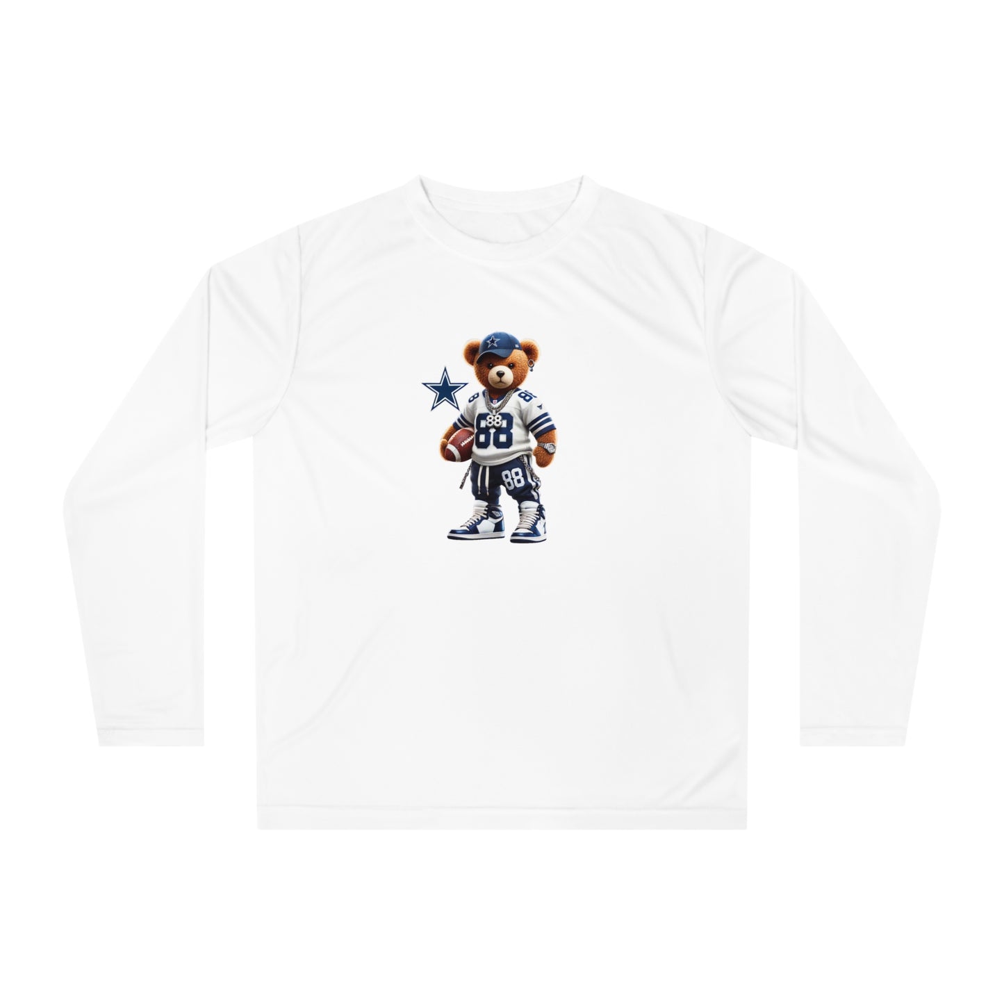 Sporty Bear Long Sleeve Shirt - Unisex Performance Tee for Fans, Gym Wear, Gift for Sports Lovers, Casual Athleisure Top