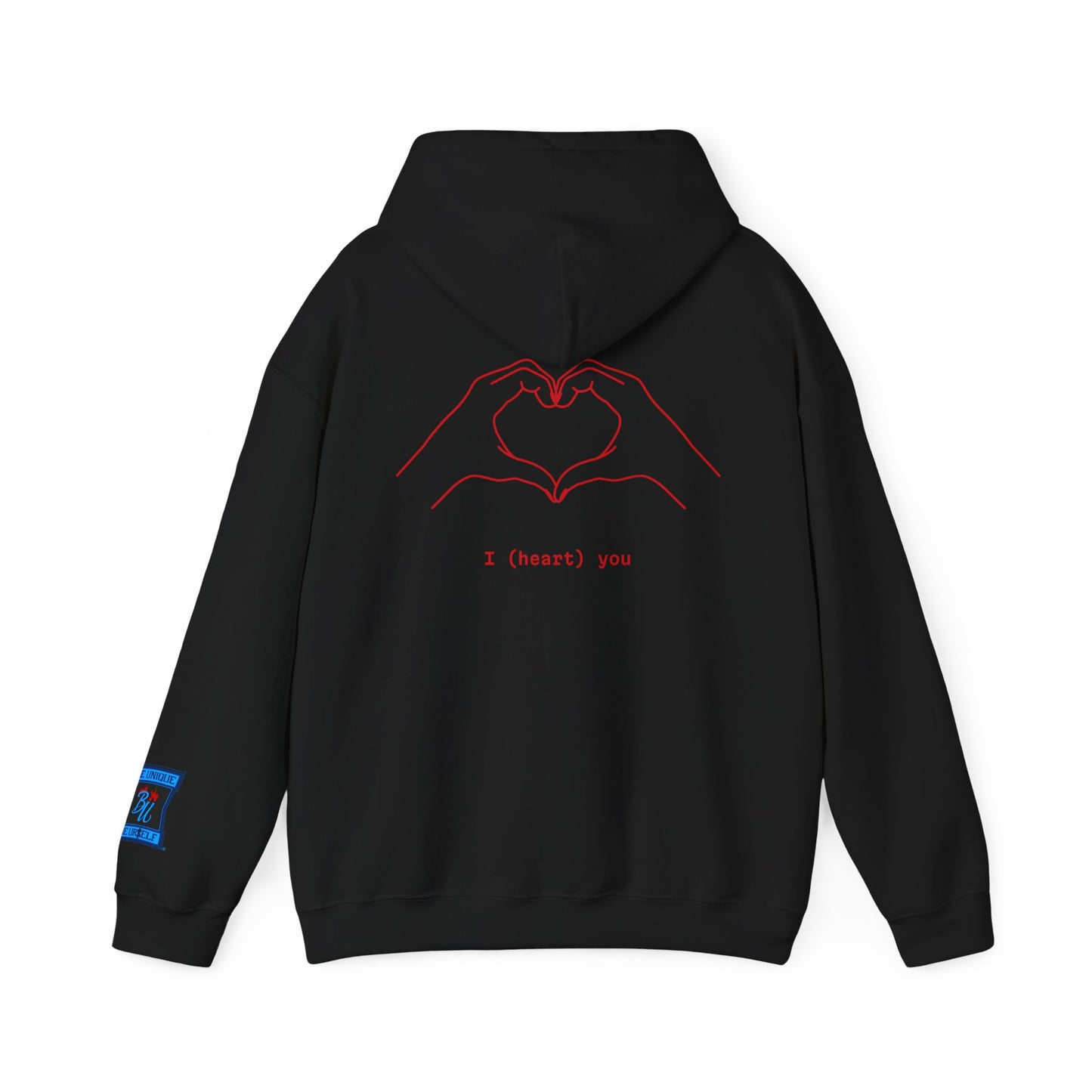 Heart Hands Hoodie — "I (heart) you" Minimal Valentine Sweatshirt