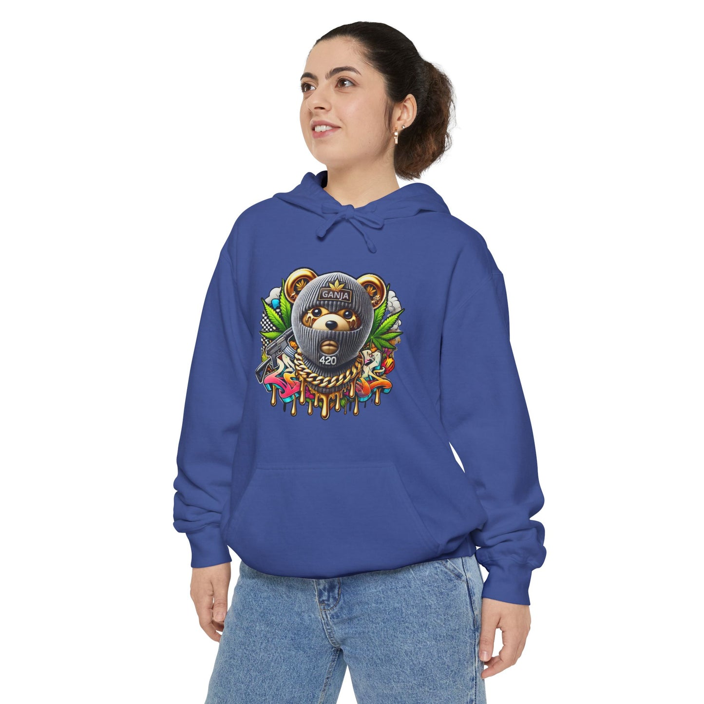Artistic Bear Hoodie, Unisex Pullover, Unique Graphic Sweatshirt, Cozy Gift for Nature Lovers, Trendy Streetwear