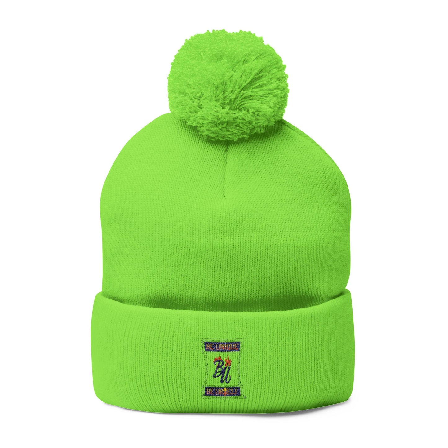 Cozy Pom-Pom Knit Cap with Unique Embroidery, Winter Hat, Beanie for Men & Women, Gift for Him/Her, Perfect for Outdoor Activities