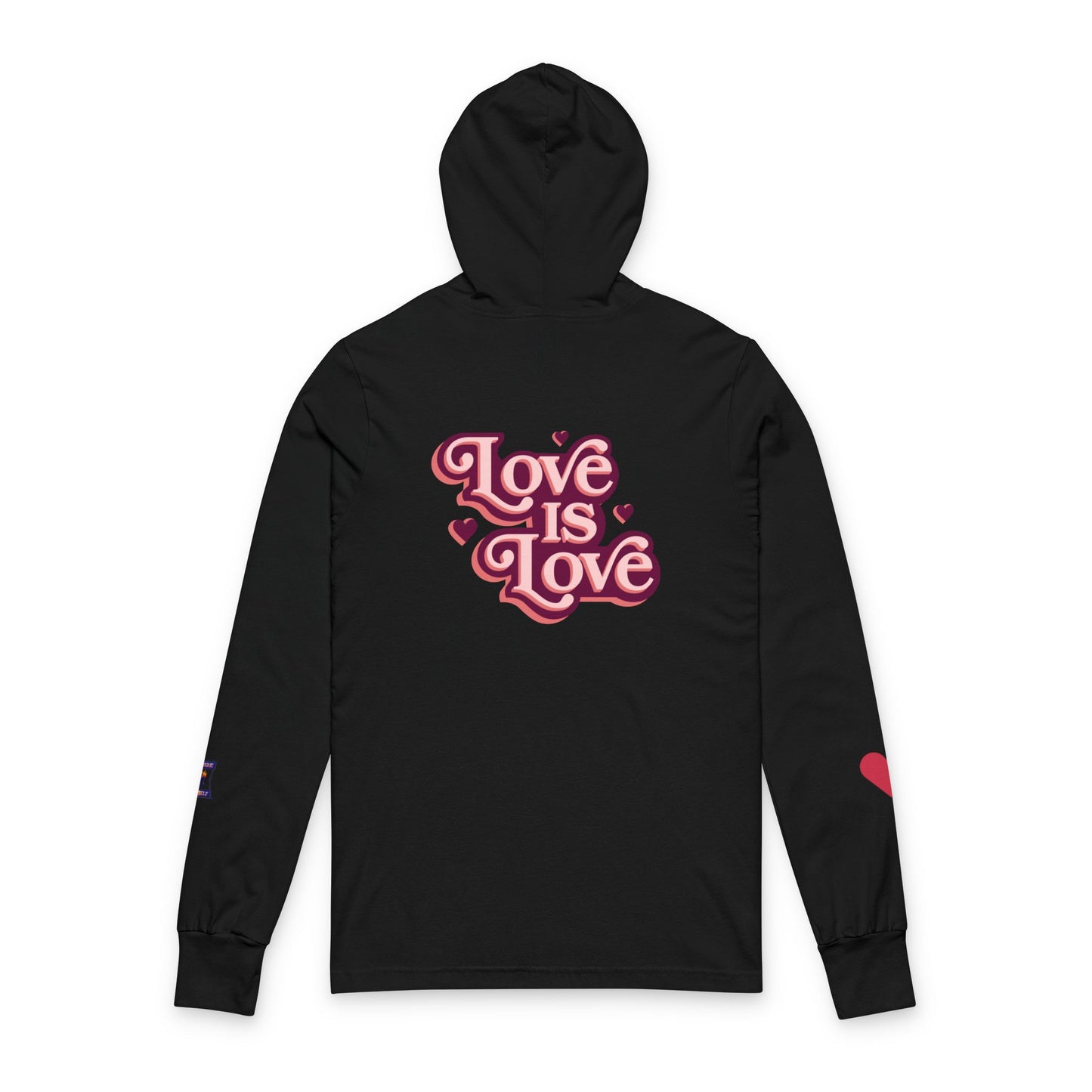 Love is Love Unisex Hooded Long Sleeve Tee, LGBTQ+ Apparel, Gender-Neutral Shirt, Casual Wear, Gift for Pride, Everyday Comfort