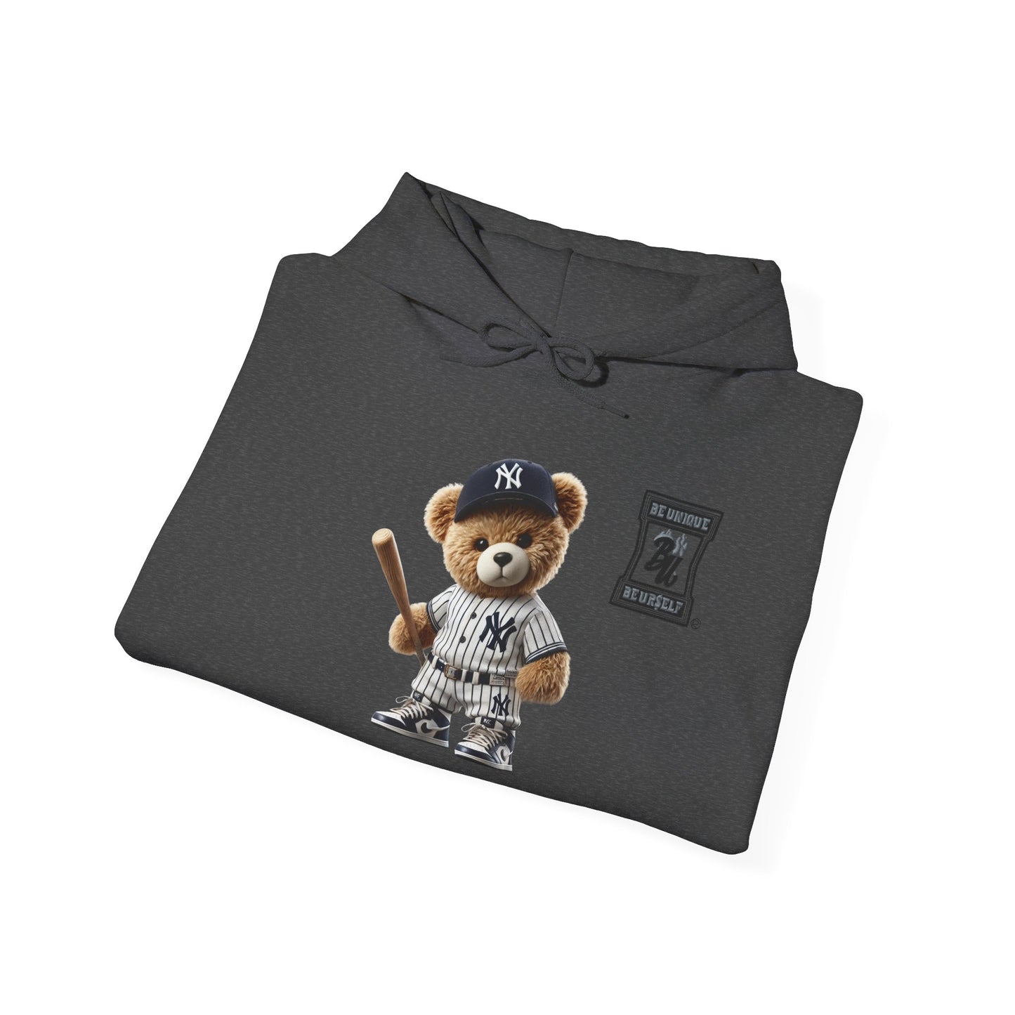 Yankees Teddy Bear Hoodie — Baseball Mascot Pullover