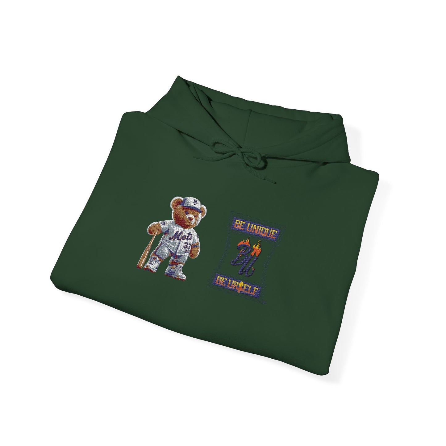 Space Bear Graphic Hoodie — Retro Astronaut Teddy Patch Sweatshirt