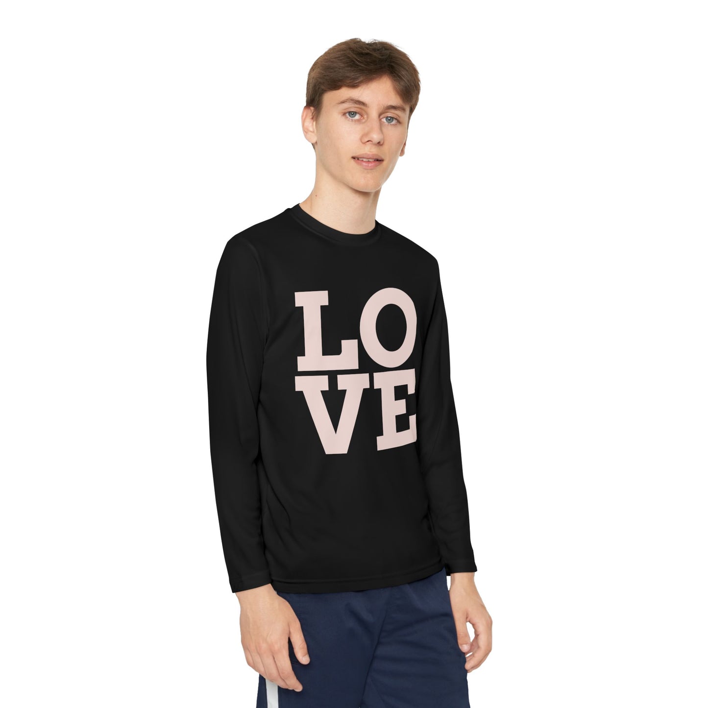 Youth Long Sleeve Love Competitor Tee | Cute Kids Shirt, Gift for Teens, Unique Style Tee, Birthday Present, Be Yourself Wear