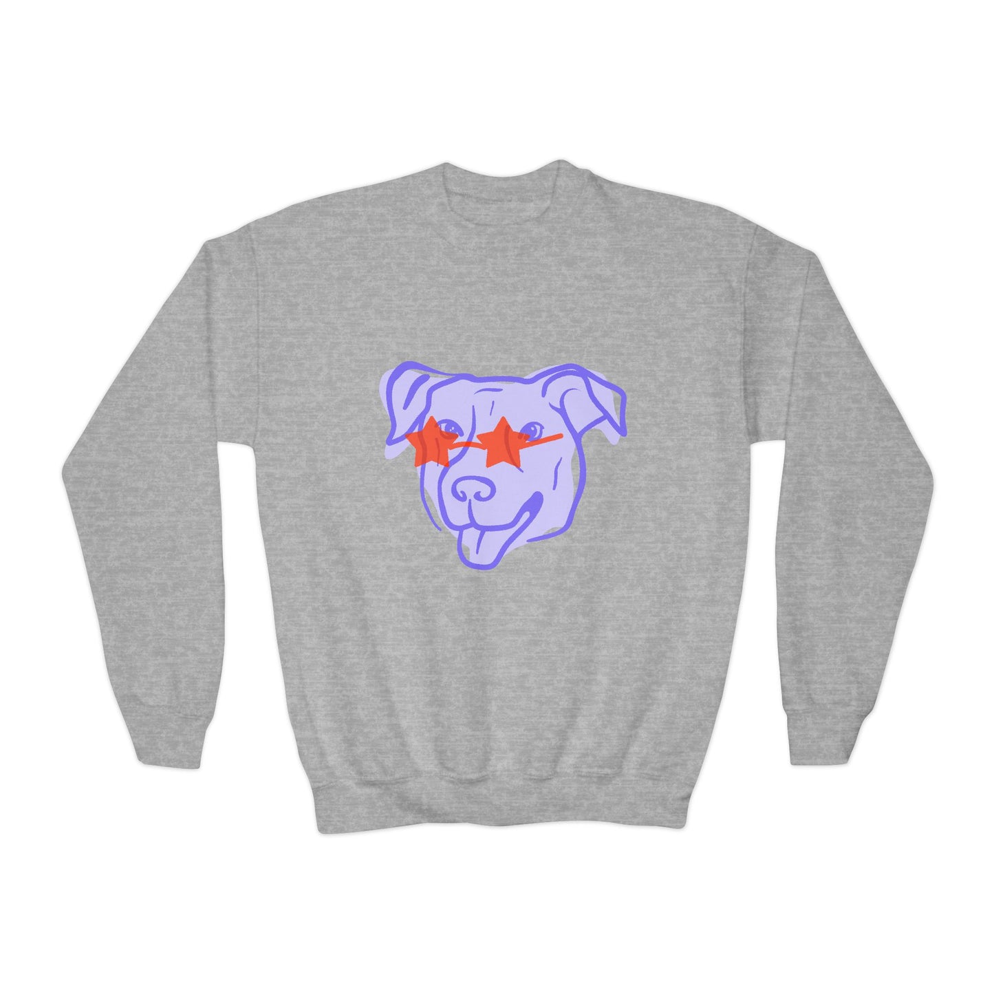 Youth Crewneck Sweatshirt with Playful Dog Design | Perfect for Pet Lovers, Everyday Comfort, Gift Idea, Unique Style, Trendy Apparel
