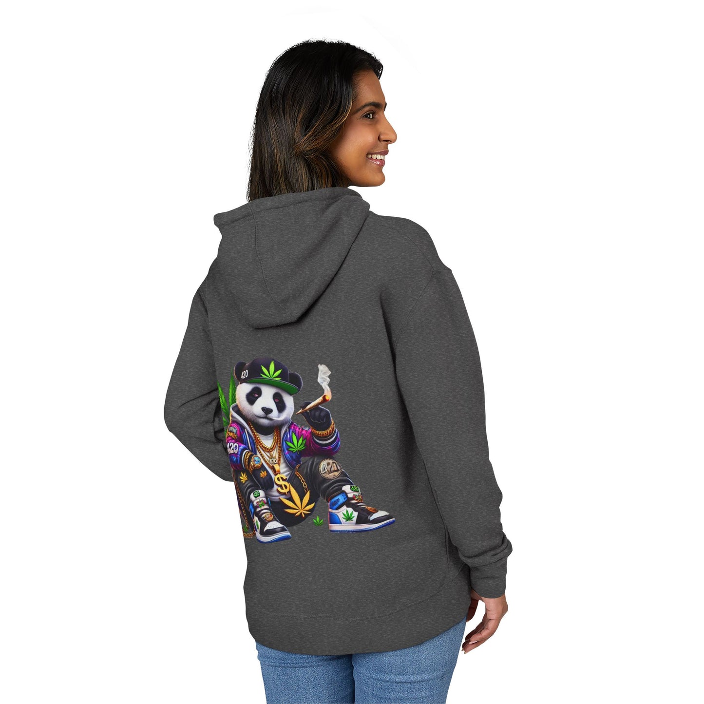 Panda 420 Streetwear Hoodie — Cannabis Leaf Graphic Pullover