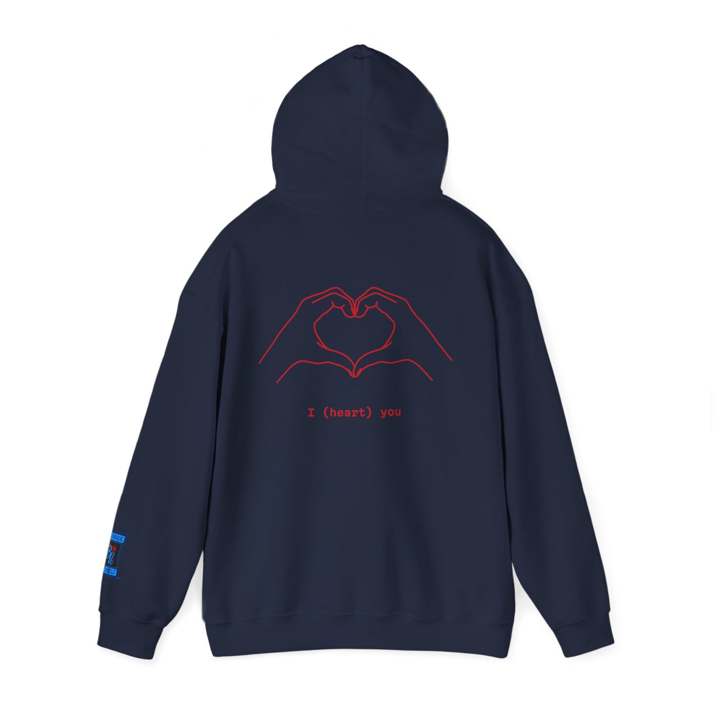 Heart Hands Hoodie — "I (heart) you" Minimal Valentine Sweatshirt