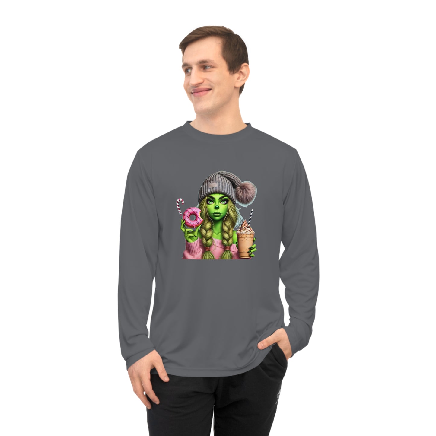 Unisex Performance Long Sleeve Shirt with Fun Green Illustration, Cute Gift for Friends, Ideal for Parties, Festivals, Everyday Wear, [...]