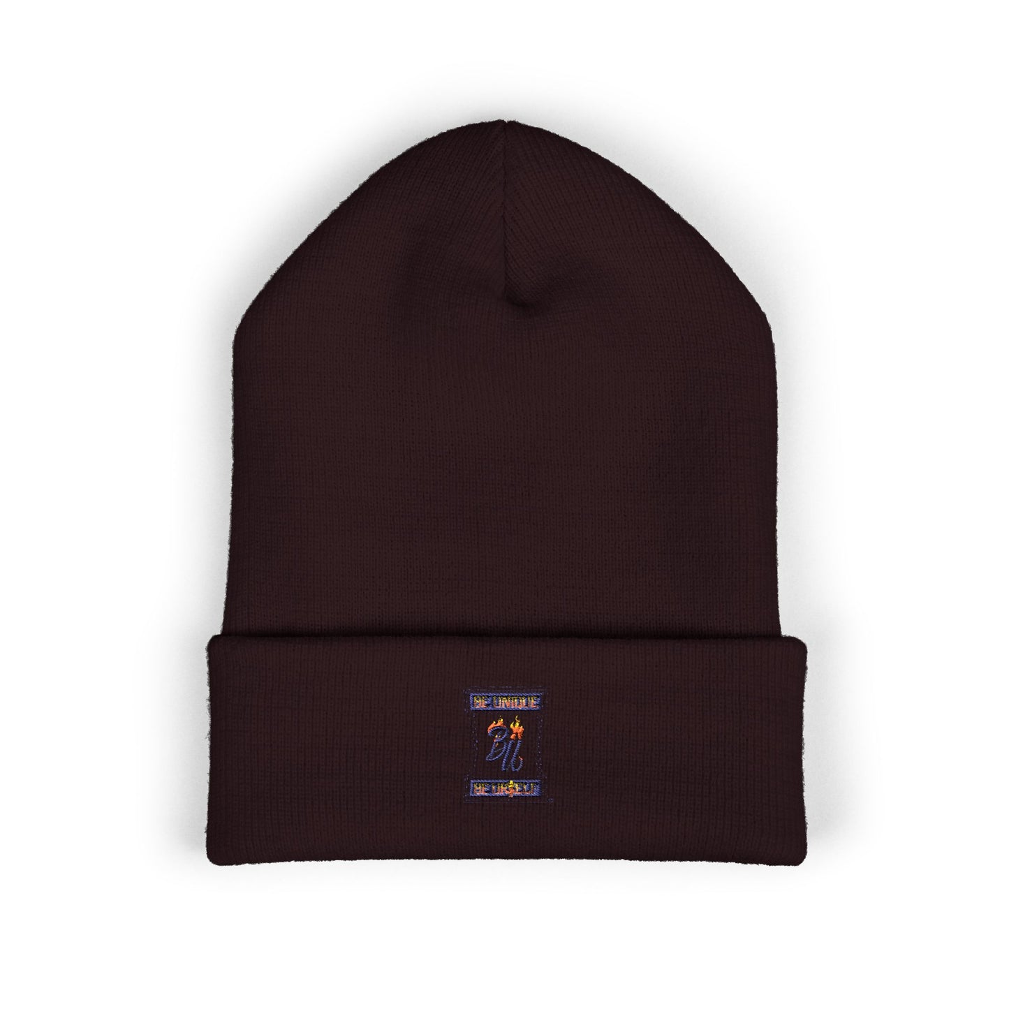 Classic Cuffed Beanie with Bold Embroidery, Cozy Winter Hat, Stylish Knit Cap, Perfect Gift for Her, Unisex Beanie