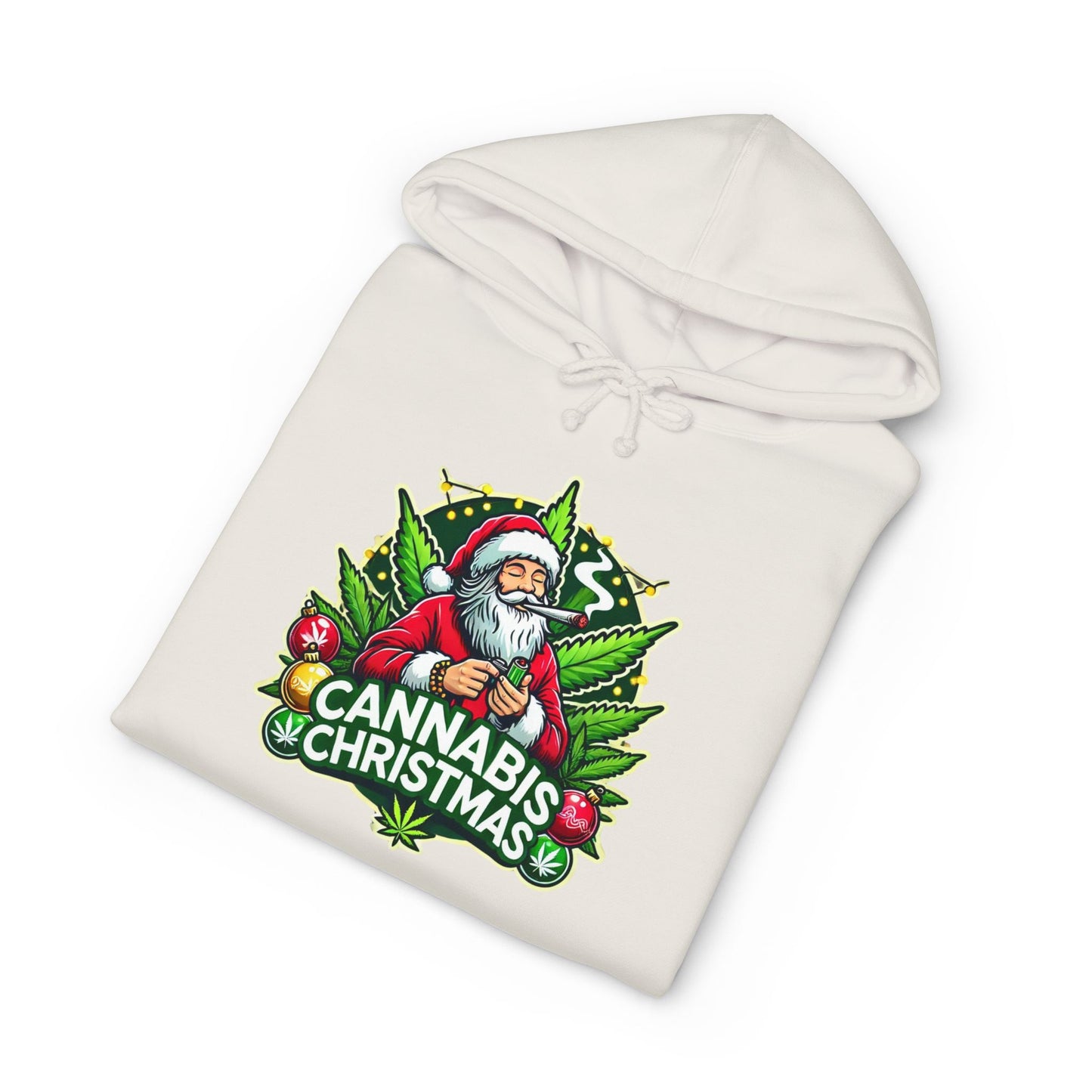 Cannabis Christmas Hoodie, Fun Holiday Apparel, Unisex Sweatshirt, Unique Gift for Cannabis Lovers, Festive Streetwear