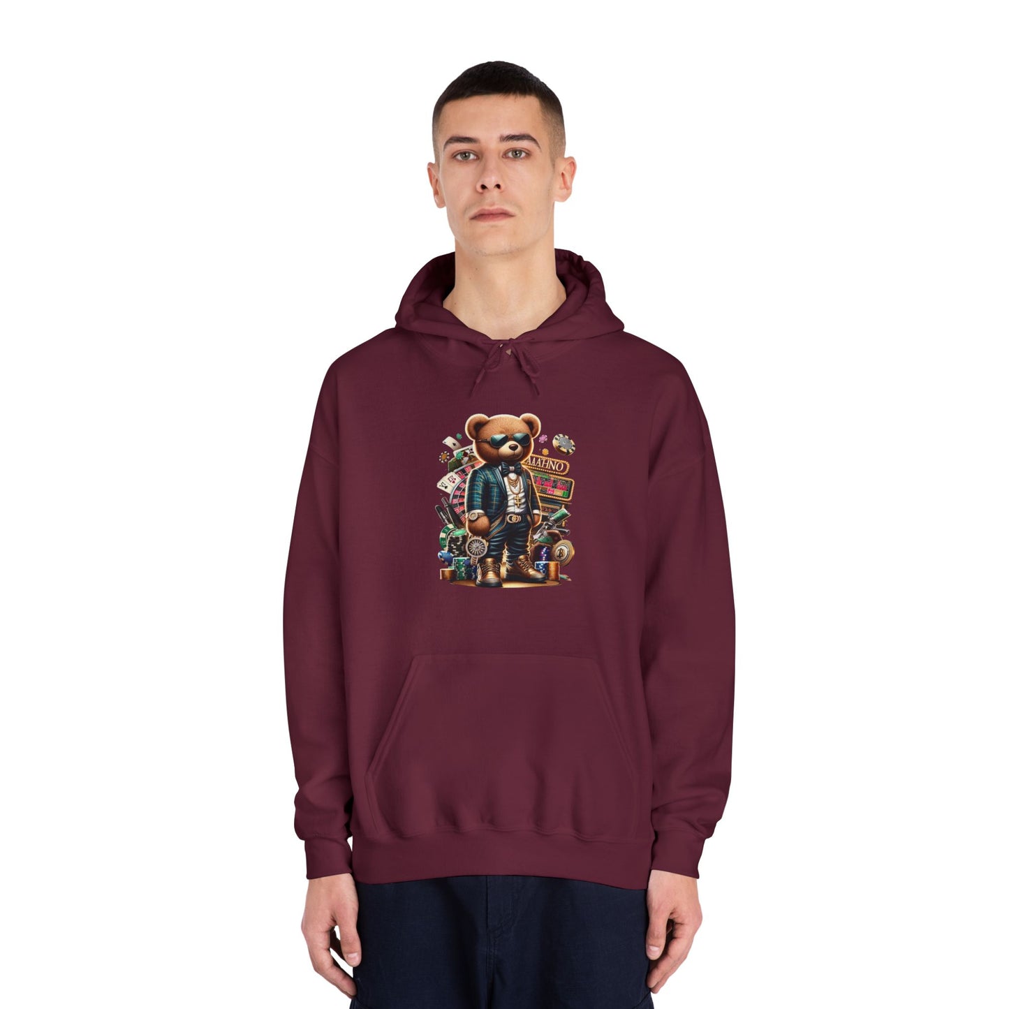 Unique Graphic Hoodie for Trendsetters, Original Bear Art, Cozy Gift for Friends, Be Unique Be Yourself, Casual Fashion