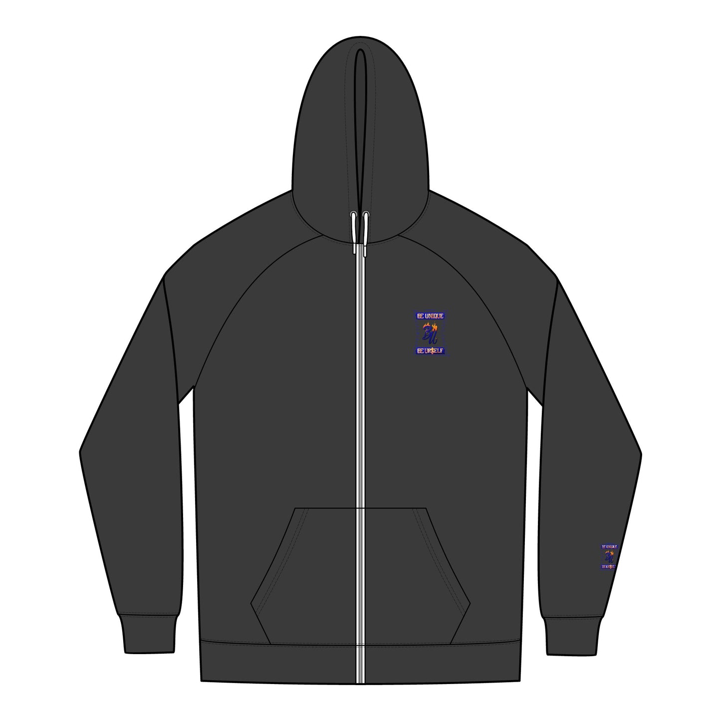 Urban Alien Graphics Full-Zip Hoodie - Streetwear, Casual Jacket, Hip Hop Apparel, Funky Gift for Men, Cool Hoodie