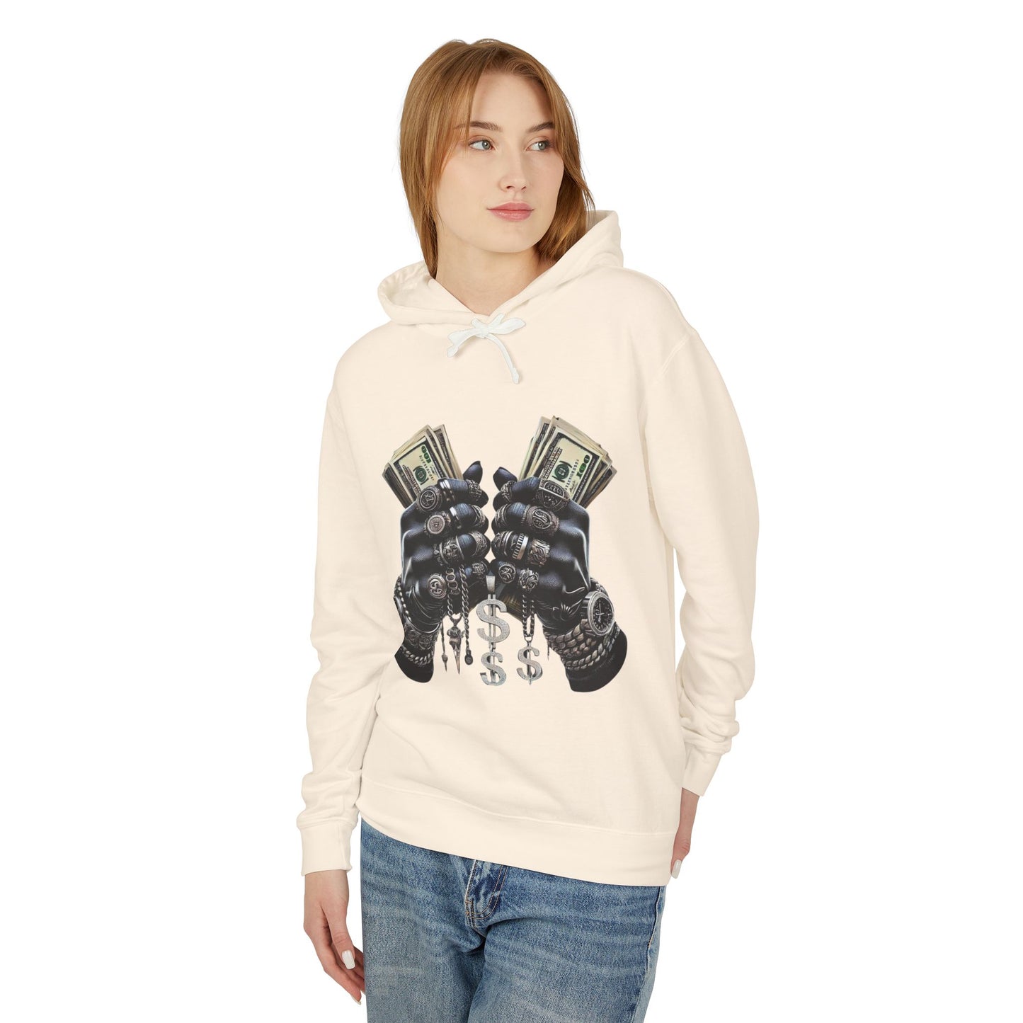 Money Moves Unisex Lightweight Hooded Sweatshirt, Casual Pullover, Streetwear, Unique Gift, Graphic Hoodie, Everyday Wear