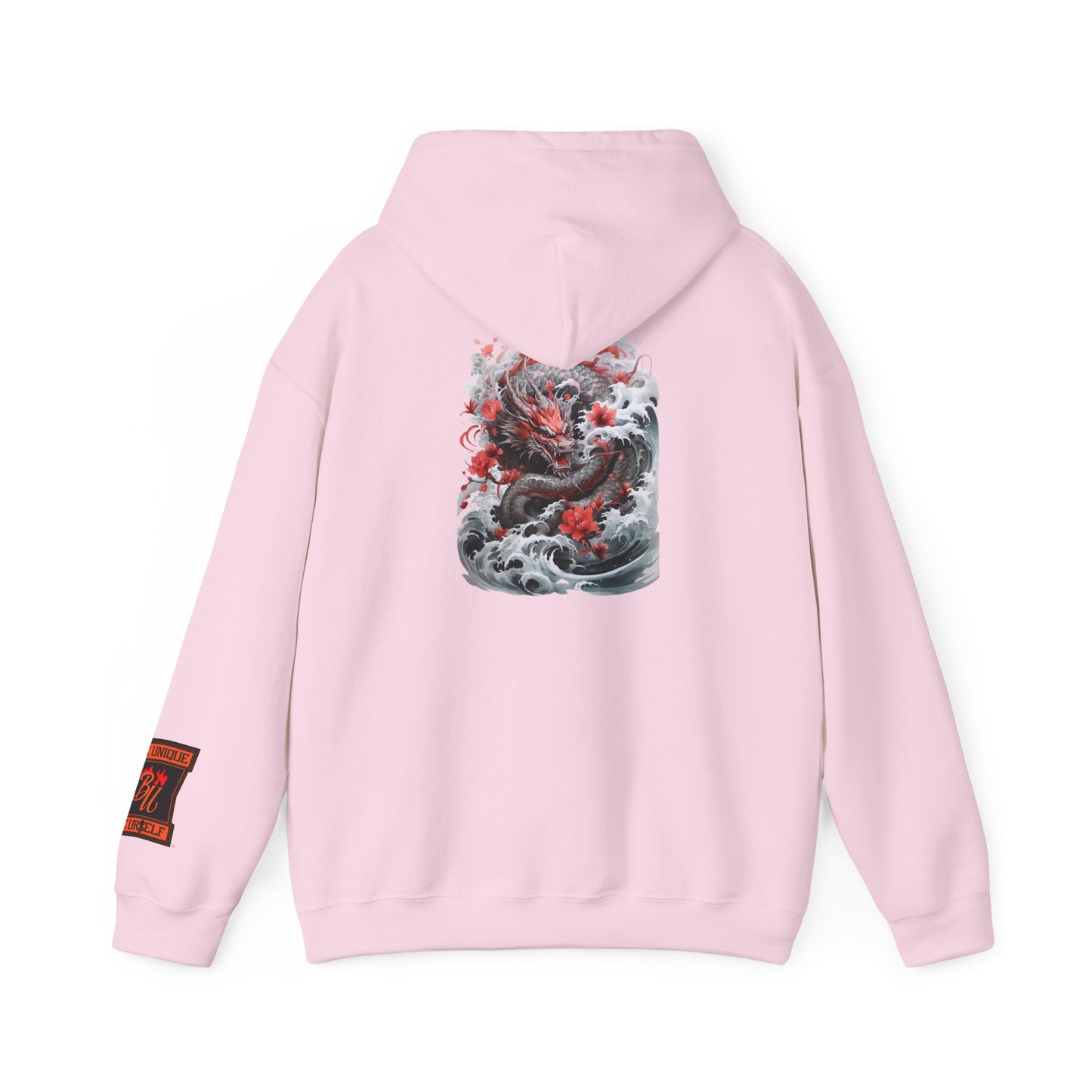 Dragon Wave Hoodie — Japanese Ink Koi Dragon Graphic Hooded Sweatshirt
