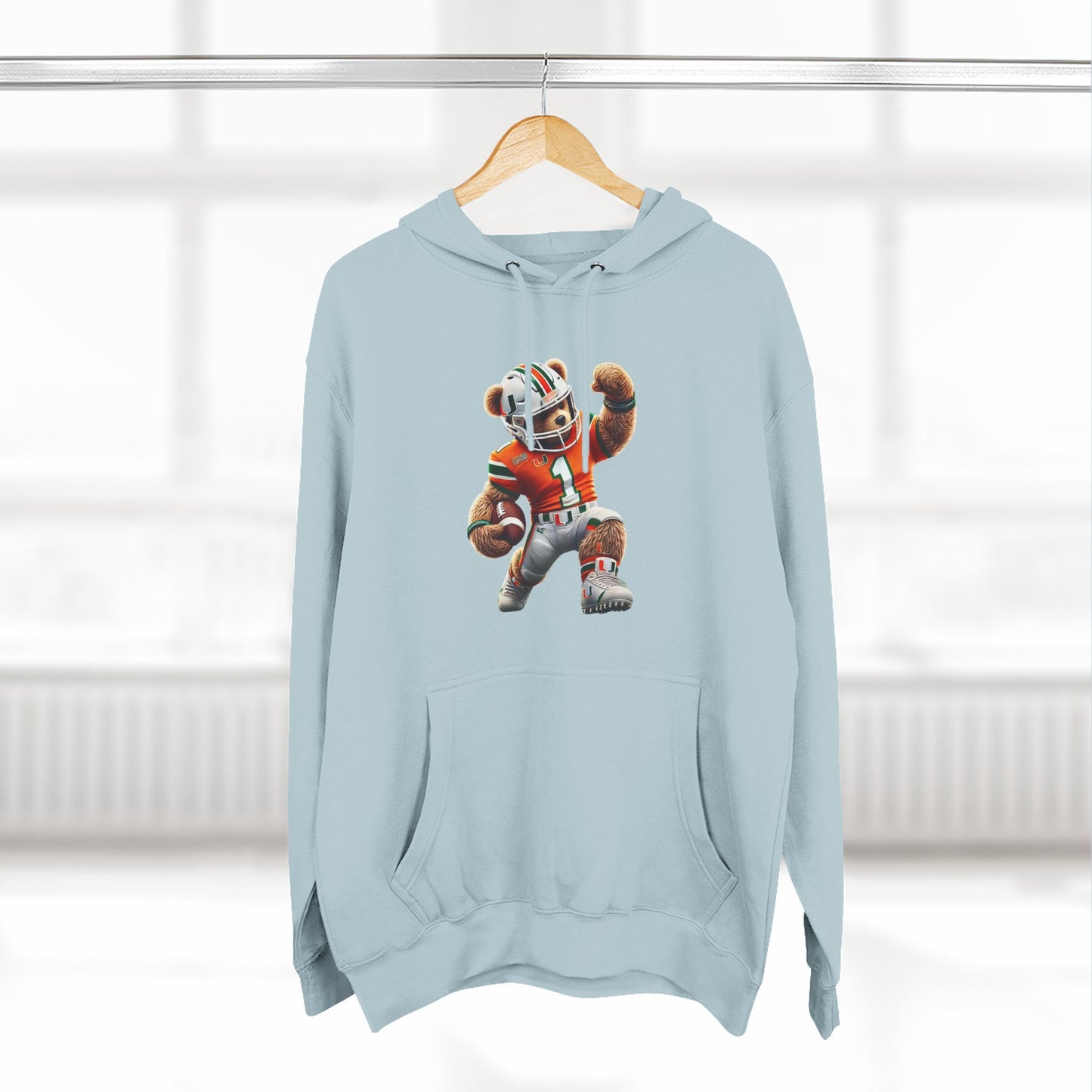 Sporty Three-Panel Fleece Hoodie, Unique Hooded Sweatshirt, Casual Fall Wear, Gift for Sports Fans, Comfortable Activewear