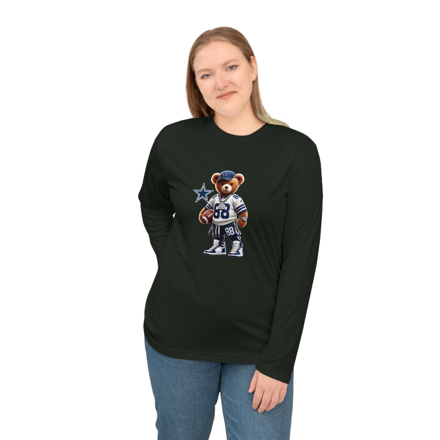 Sporty Bear Long Sleeve Shirt - Unisex Performance Tee for Fans, Gym Wear, Gift for Sports Lovers, Casual Athleisure Top