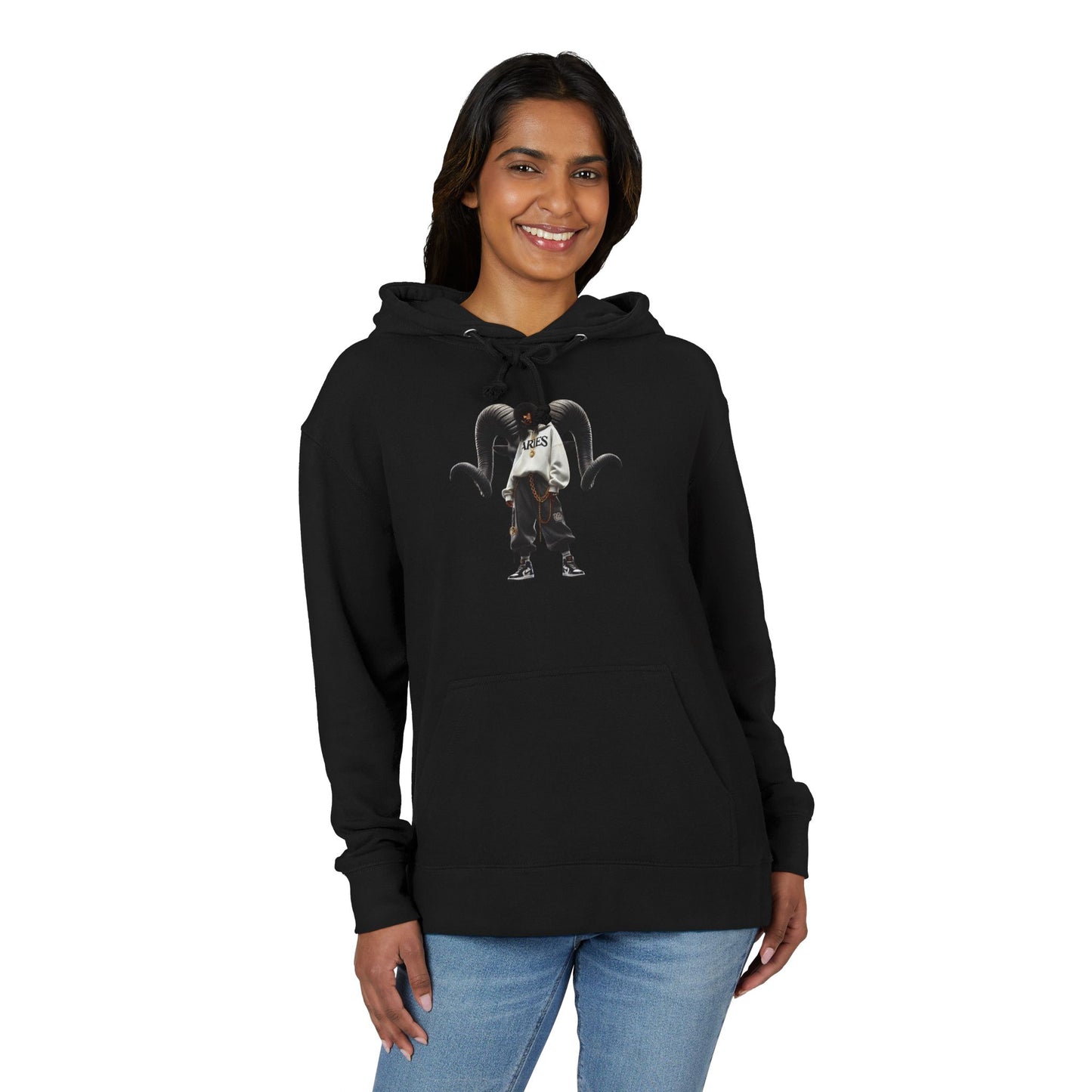Gothic Angel Unisex French Terry Hoodie - Cozy Black Sweatshirt for Stylish Comfort, Streetwear, Unique Gift, Casual Wear, Everyday Fashion