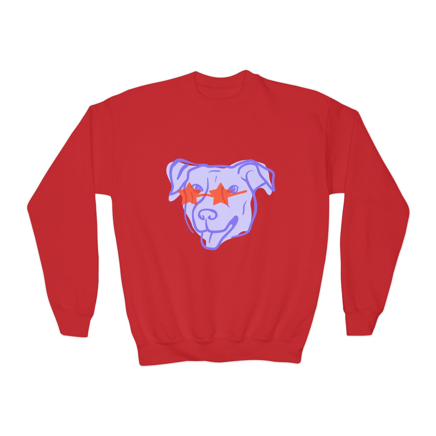 Youth Crewneck Sweatshirt with Playful Dog Design | Perfect for Pet Lovers, Everyday Comfort, Gift Idea, Unique Style, Trendy Apparel