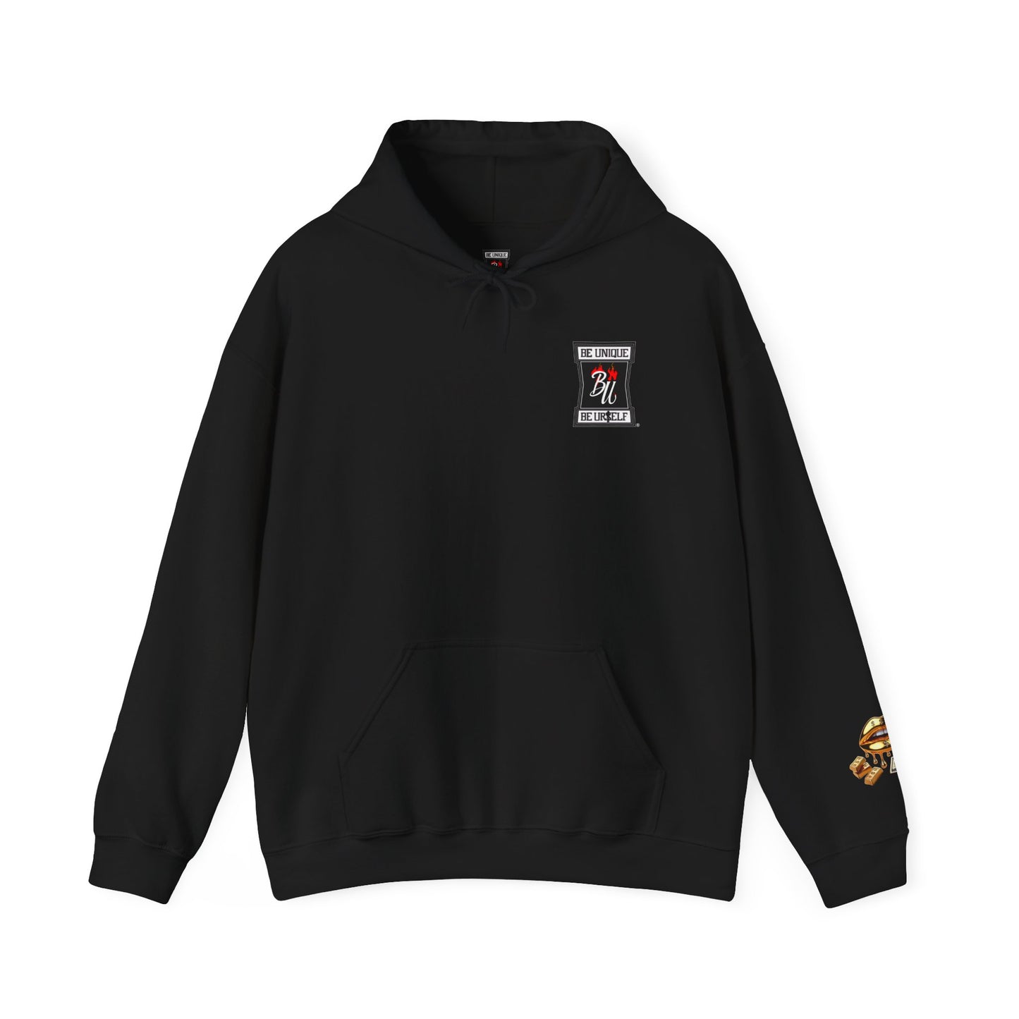 Hoodie — Golden Drip Lips & Money Graphic Pullover