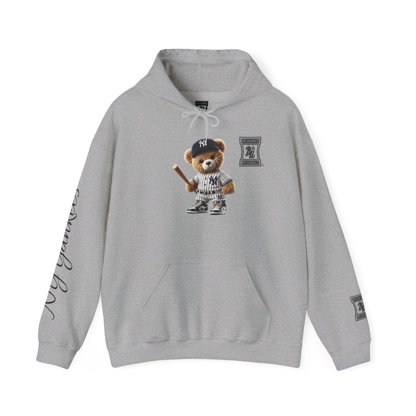 Yankees Teddy Bear Hoodie — Baseball Mascot Pullover